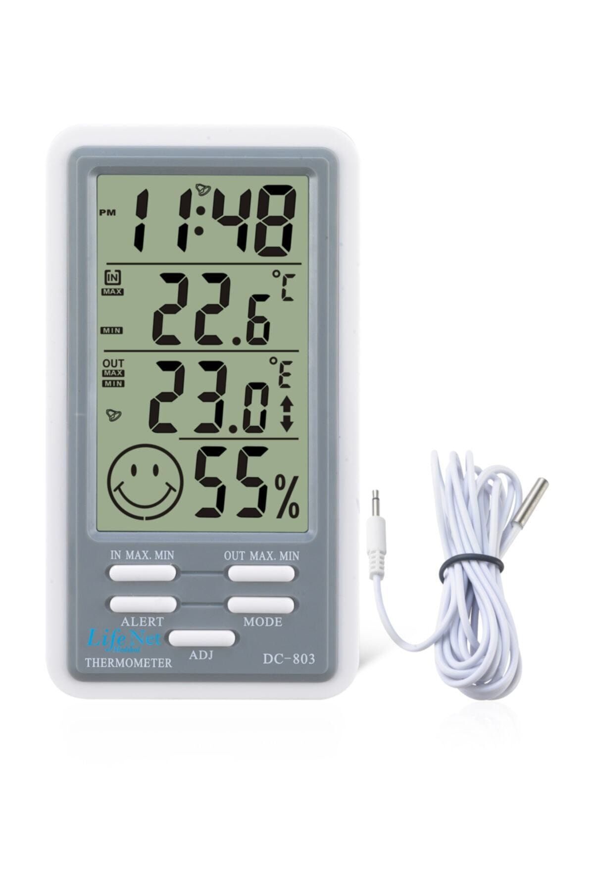 Life Net Medikal Dijital Termometre Isı Nem Ölçer Sıcaklık Iç , Dış Mekan Dc803