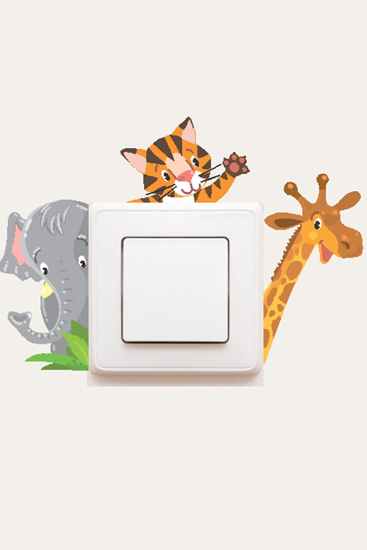 MSticker Sevimli Priz Sticker - Safari Hayvanları
