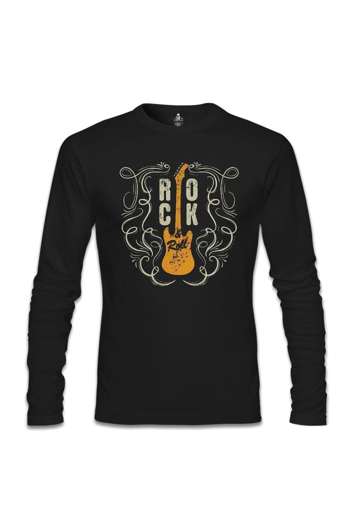 Lord T-Shirt Rock 'n Roll Guitar Siyah Erkek Sweatshirt - sl-1218