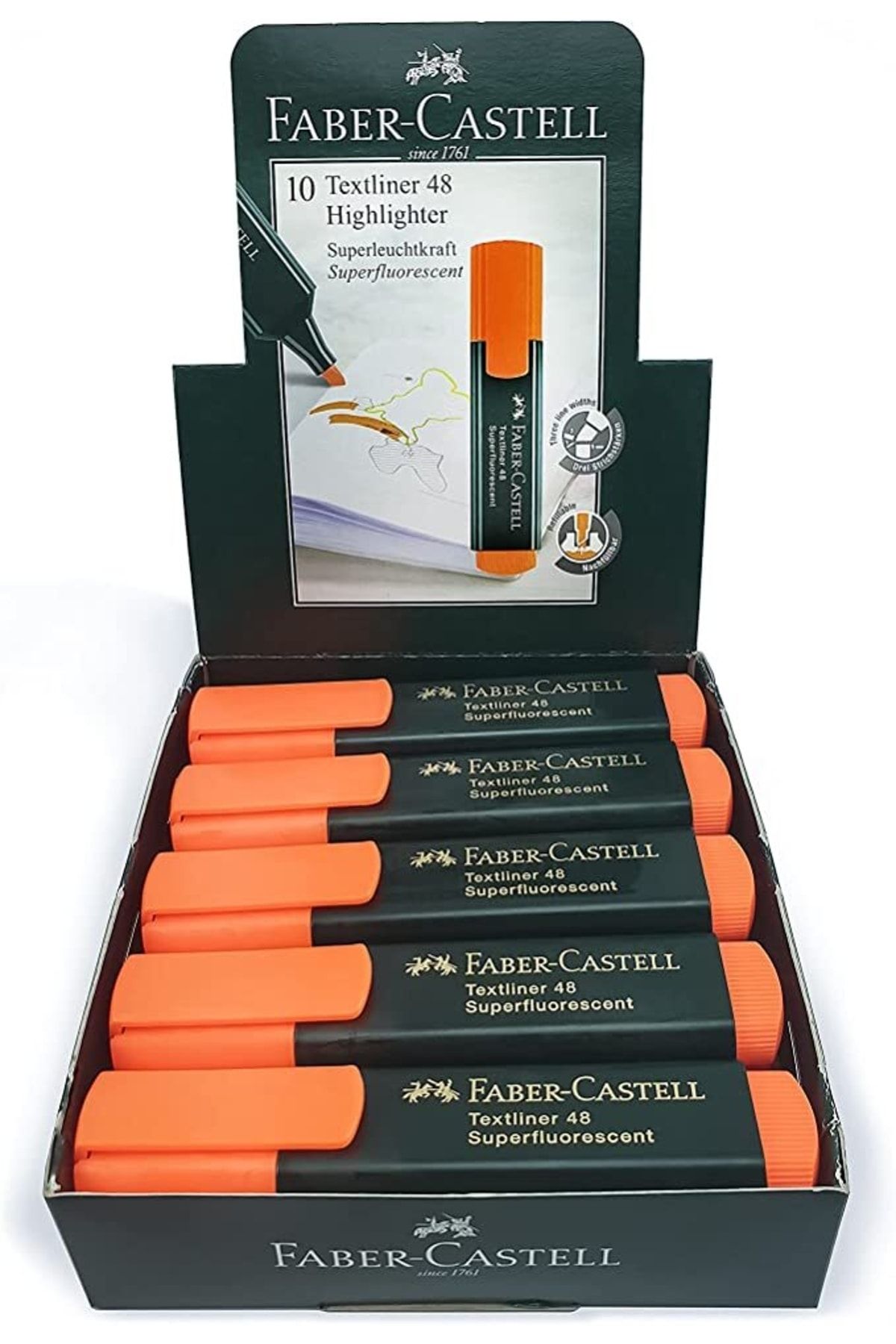 Faber Castell Faber-castell Fosforlu Kalem - Turuncu 10 Adet