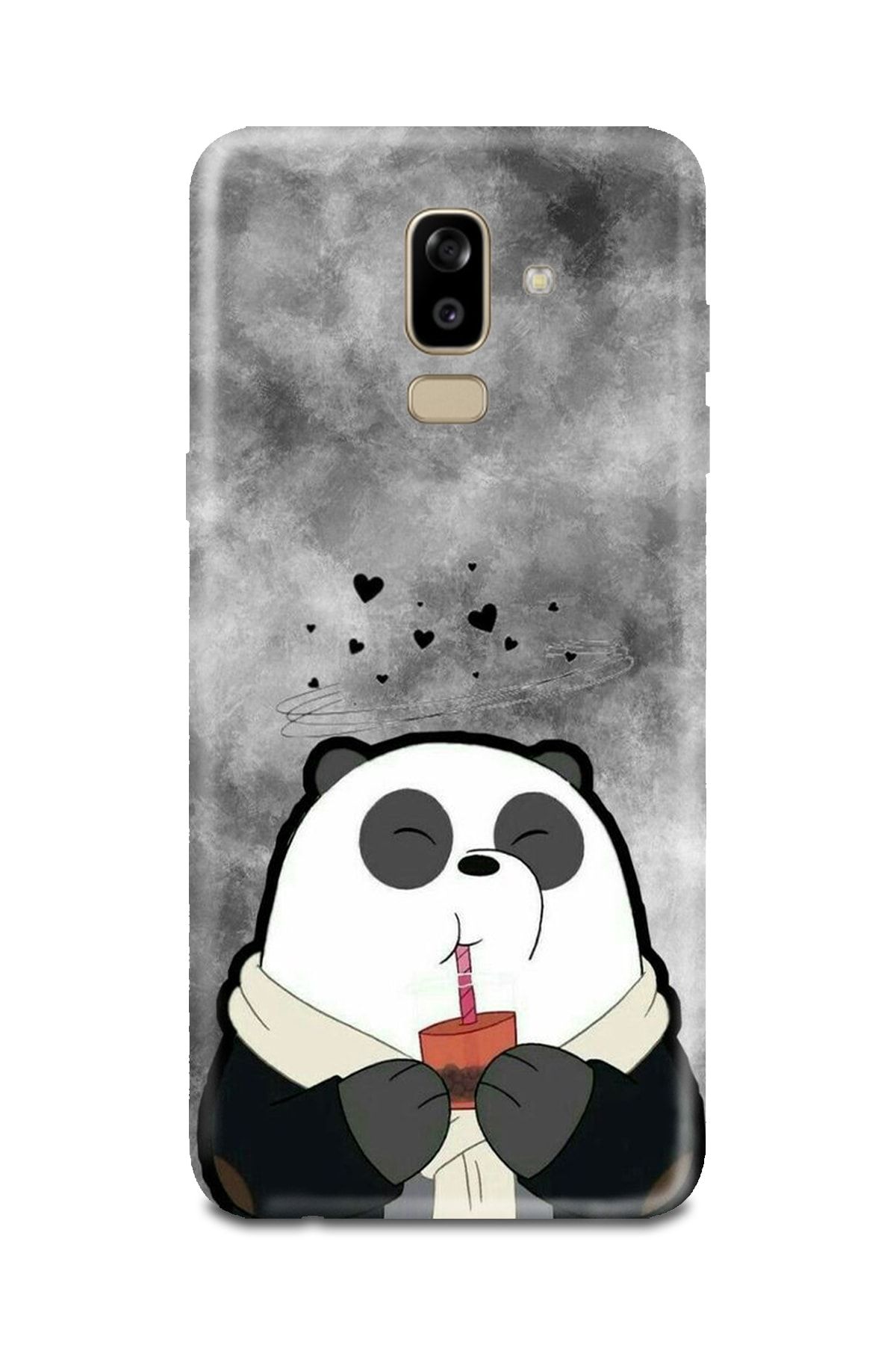 PERAX Samsung Galaxy J8 Panda Desenli Telefon Kılıfı Samsungj8-00001001-01
