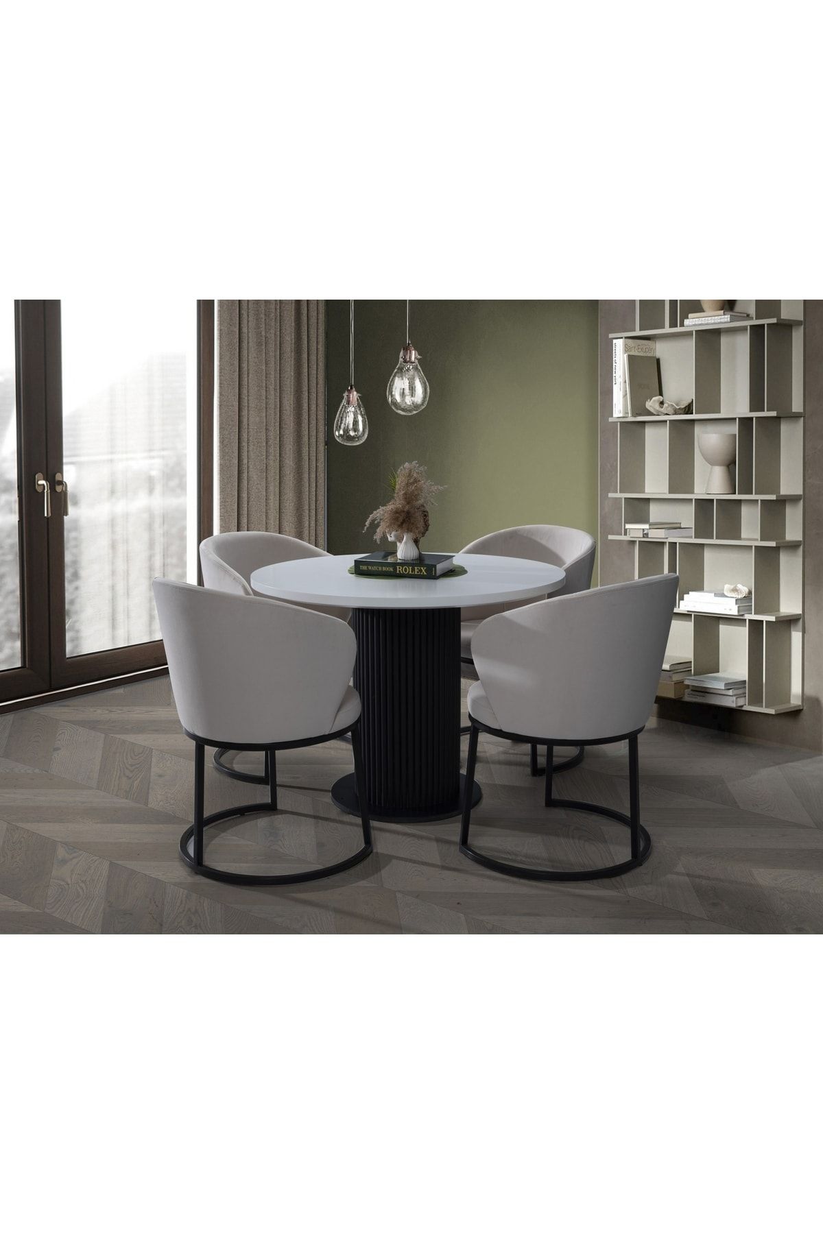 Alperarda Design Linz Plus Sandalye 4 Adet Siyah Metal Ayaklı