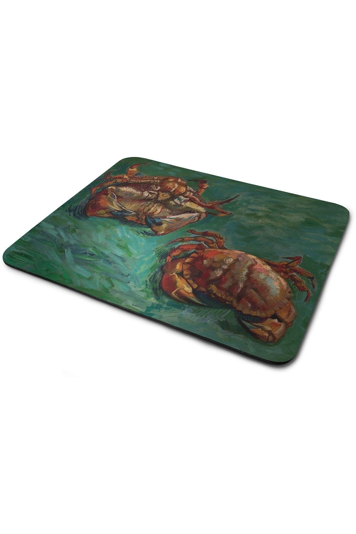 WuW Van Gogh Two Crabs Iki Yengeç Dikdörtgen Kaymaz Taban Mouse Pad