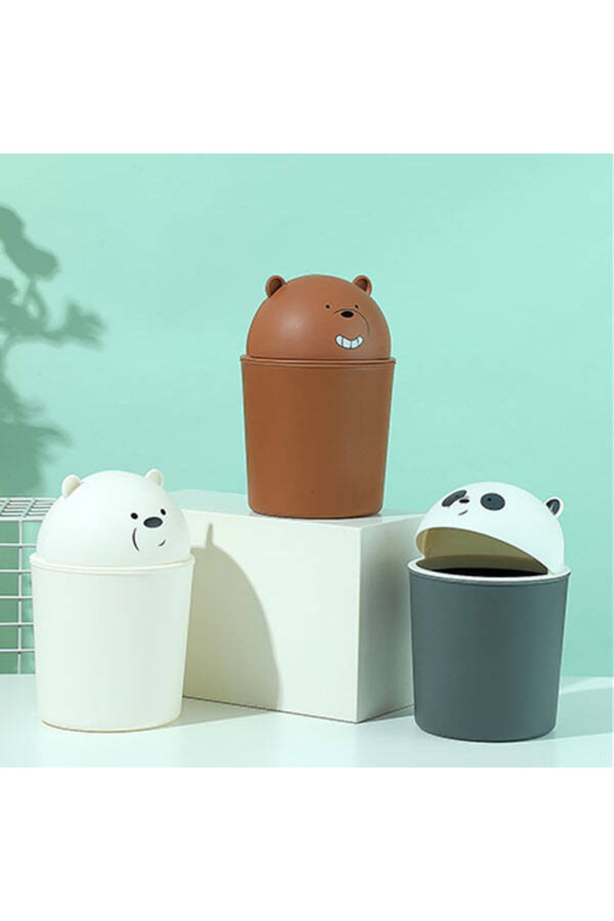 Miniso We Bare Bears Masa Üstü Mini Çöp Kutusu
