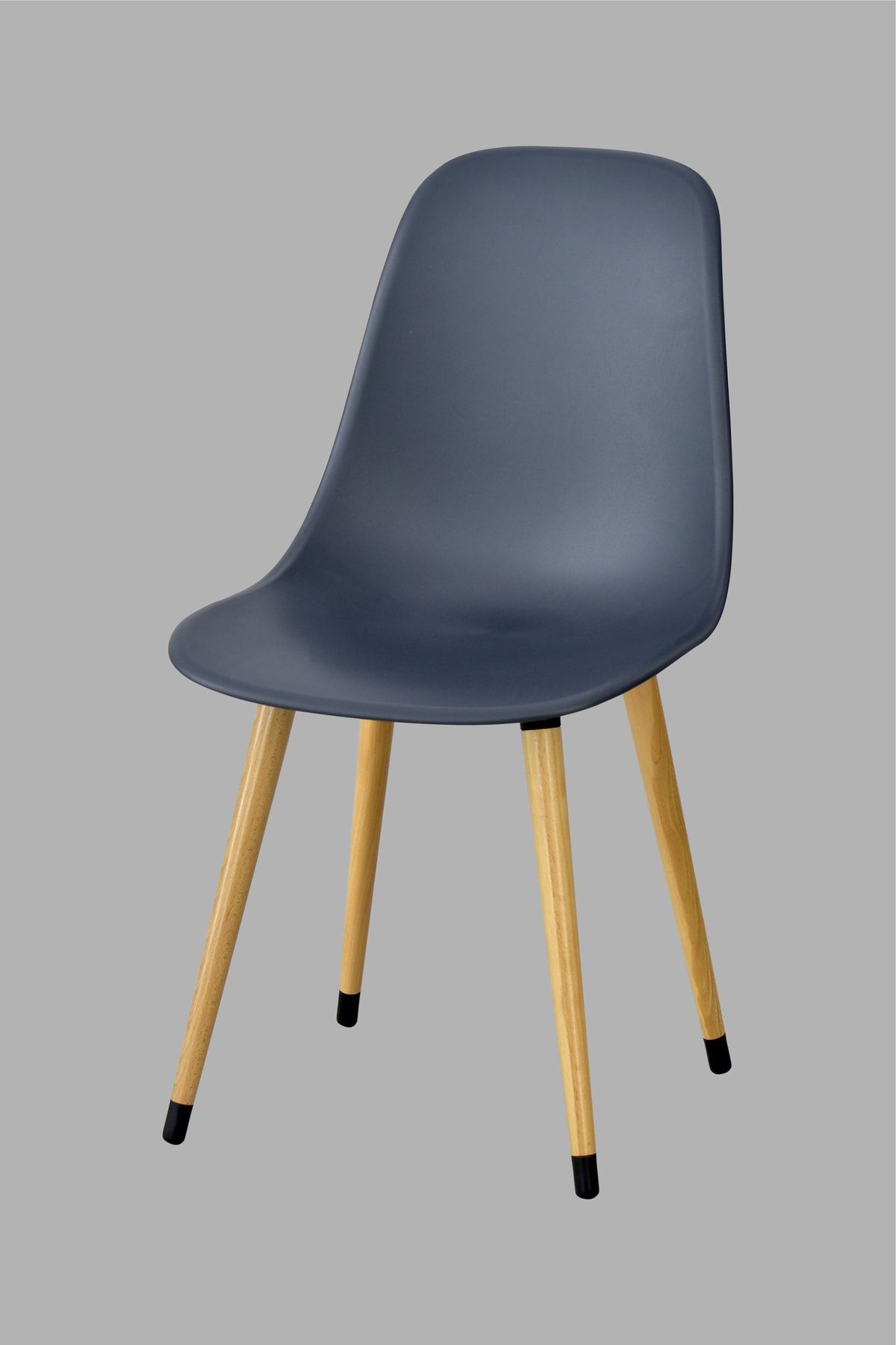 VİLİNZE Eames Naturel Ahşap Ayak Plastik Füme Sandalye