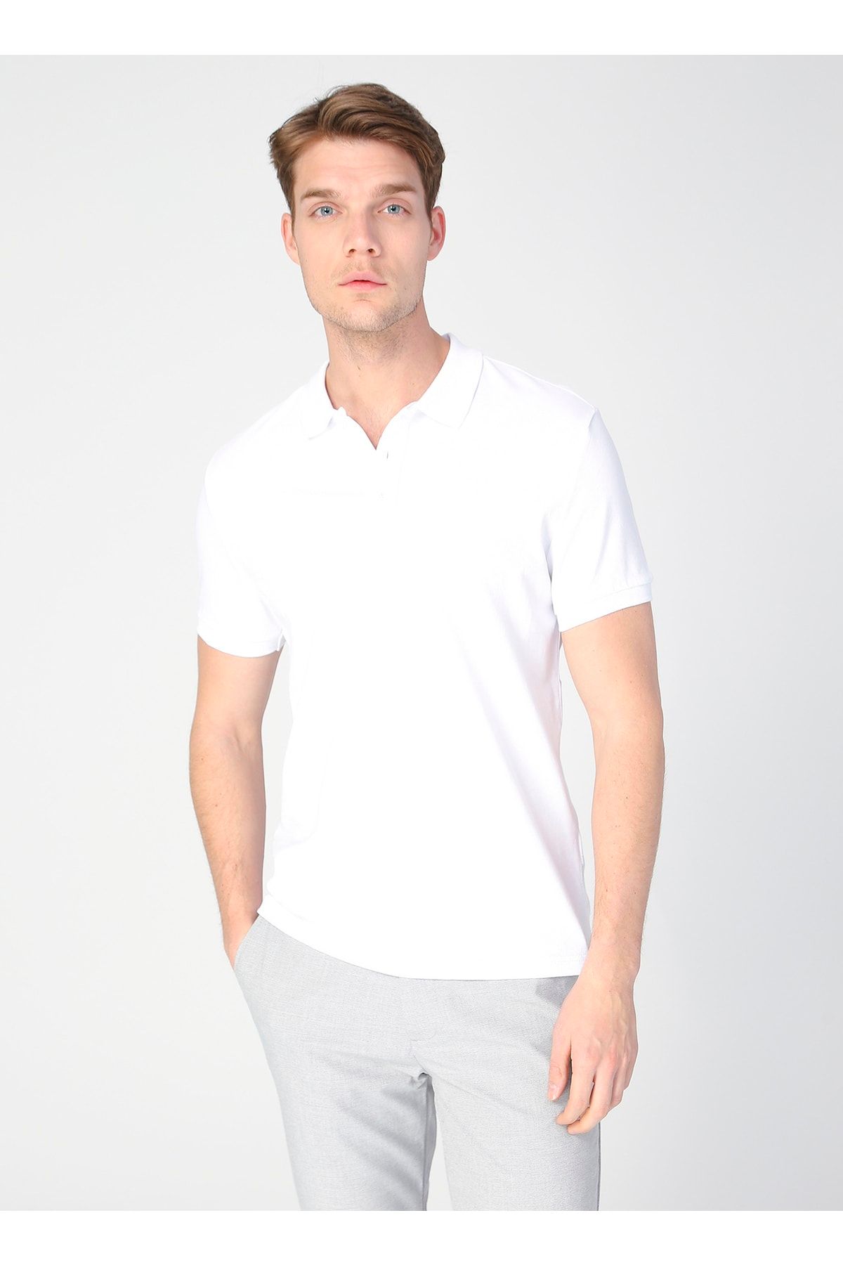 Fabrika Erkek Beyaz Polo T-shirt