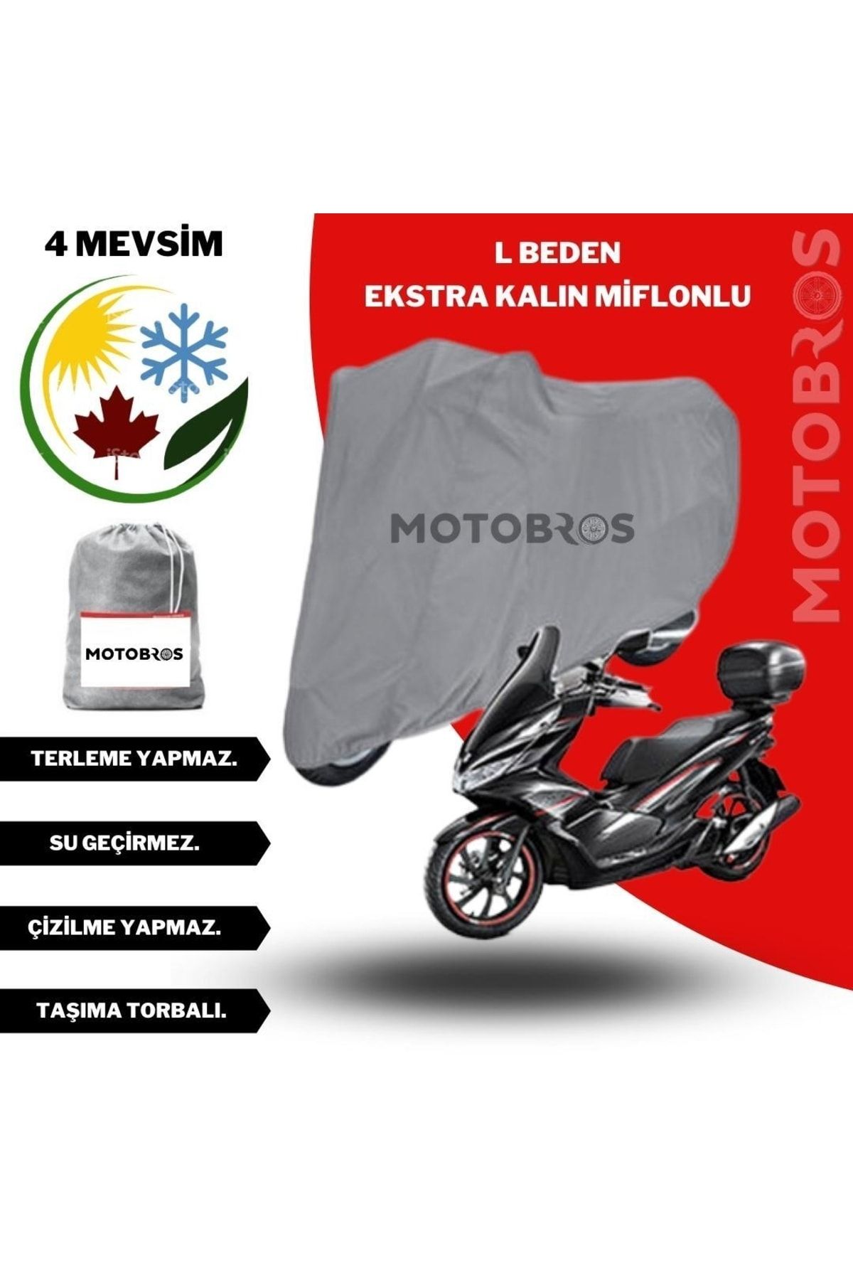 Motobros Motor Brandası Motosiklet Brandası L Beden En (EKSTRA KALIN)