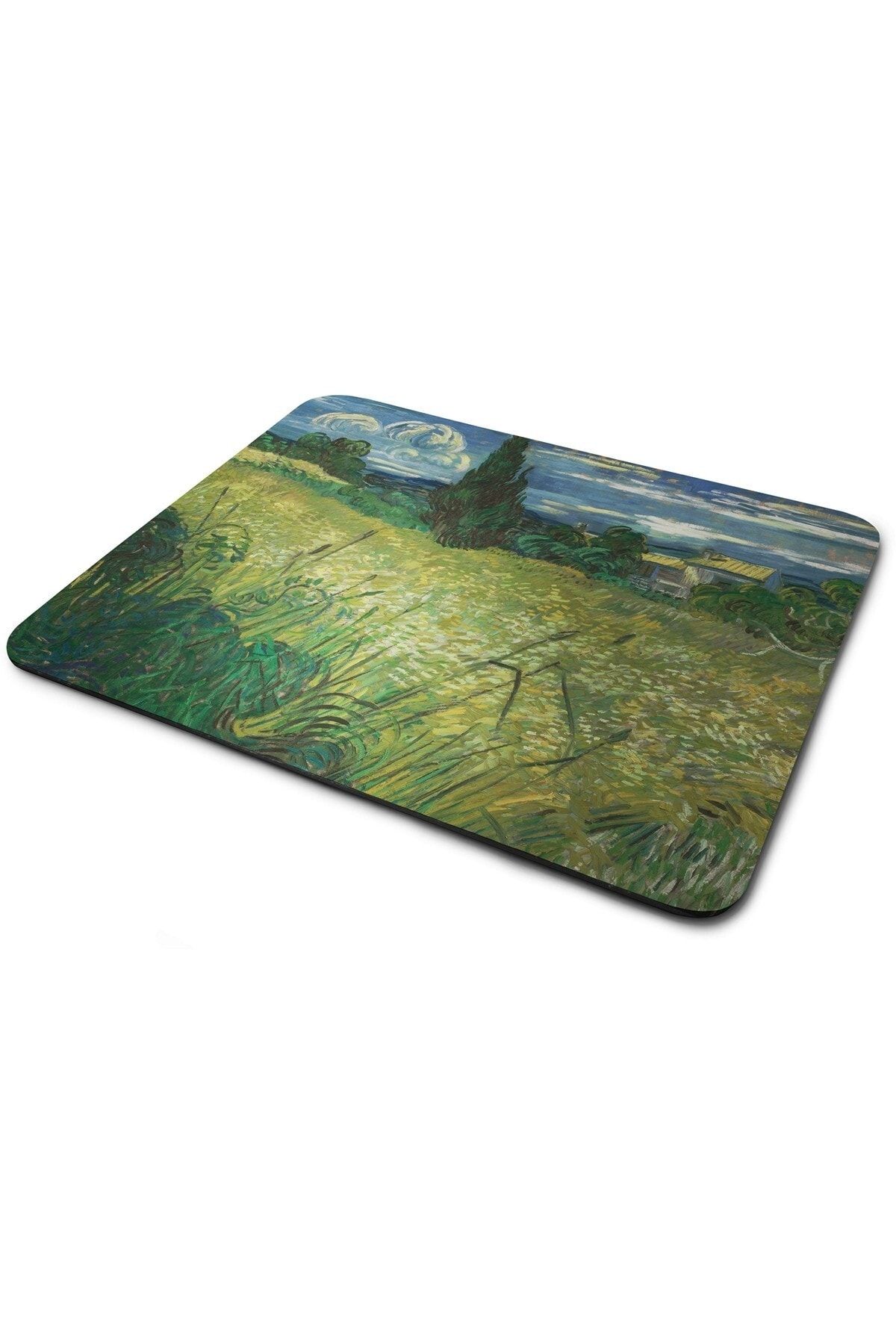 WuW Van Gogh Green Field Dikdörtgen Kaymaz Taban Mouse Pad