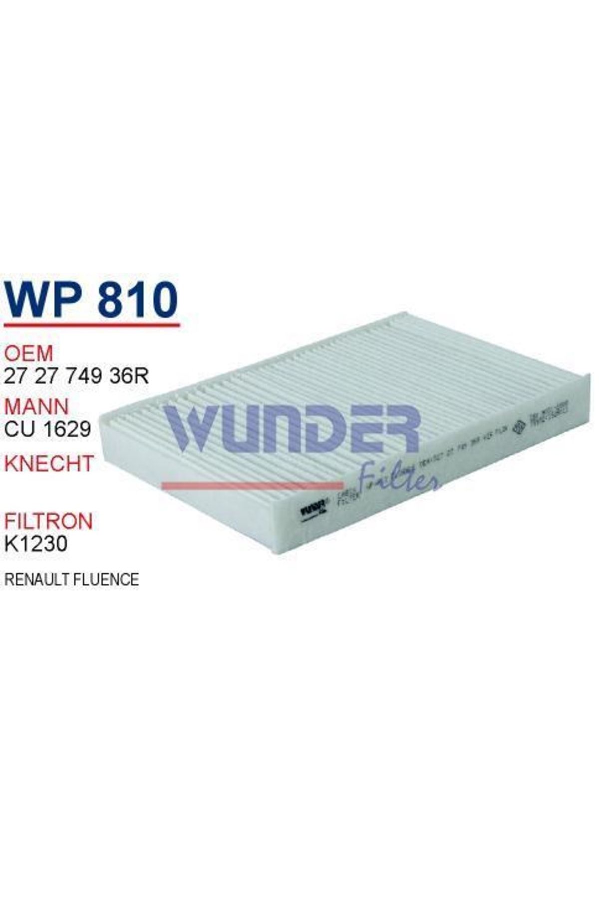 WUNDER Wp810 Polen Filtresi - Renault Fluence