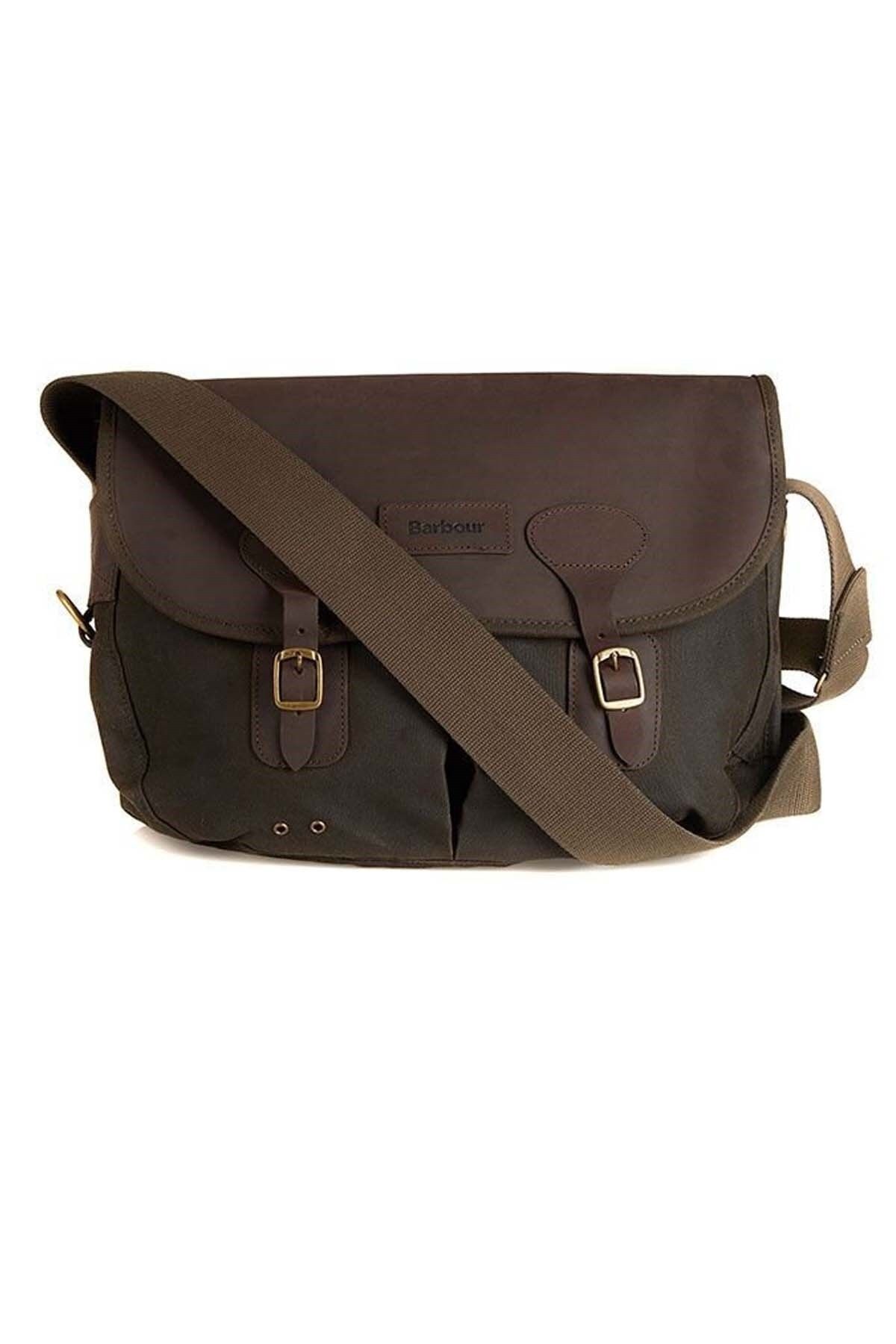 Barbour Wax Leather Tarras Bag Olive