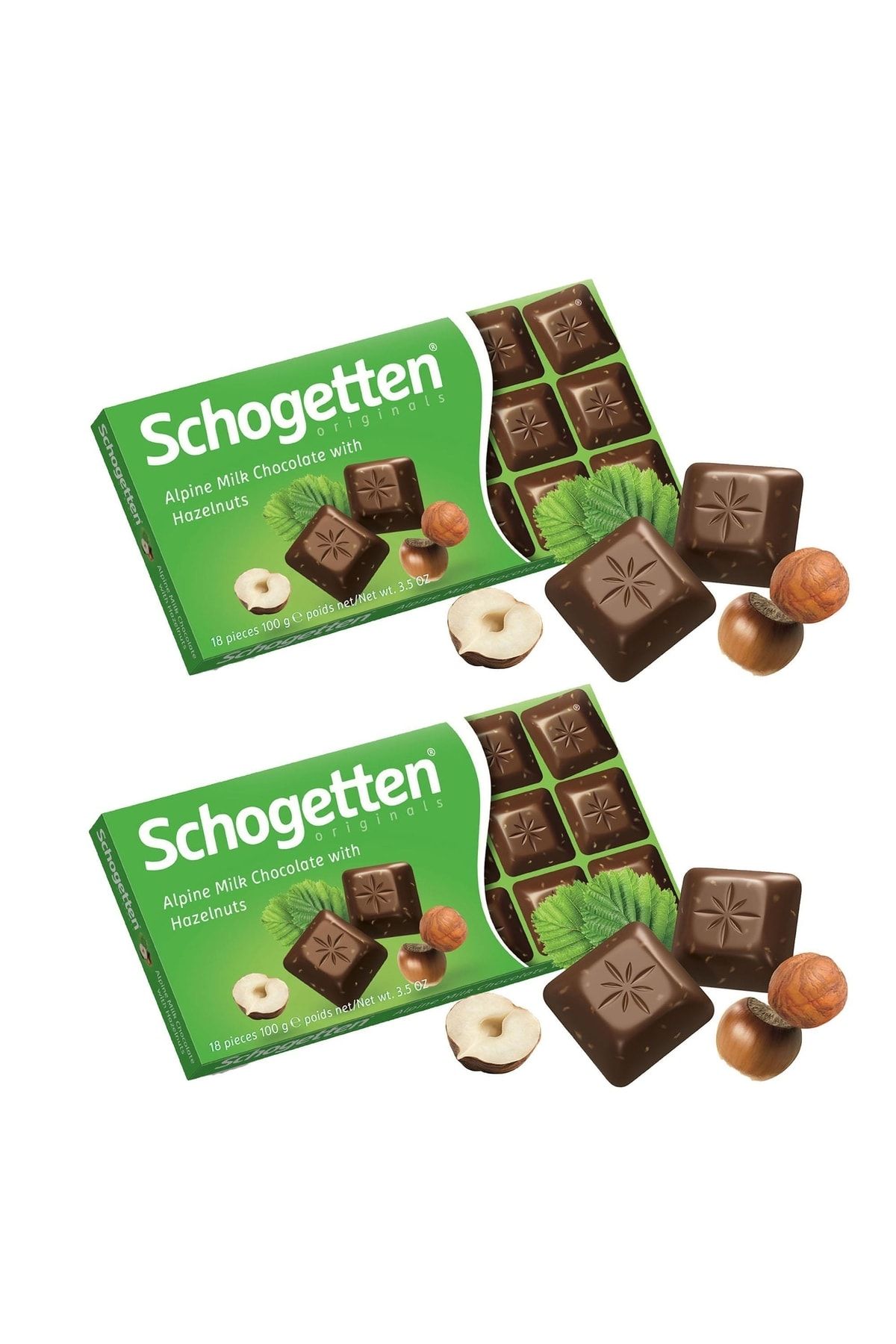 Schogetten Sütlü Fındıklı Alpine Milk Chocolate With Hazelnuts 100 Gr X 2 Adet