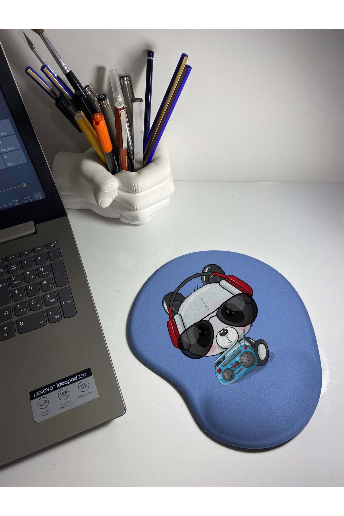 rakkun shop Panda Desenli Bilek Destekli Mouse Pad