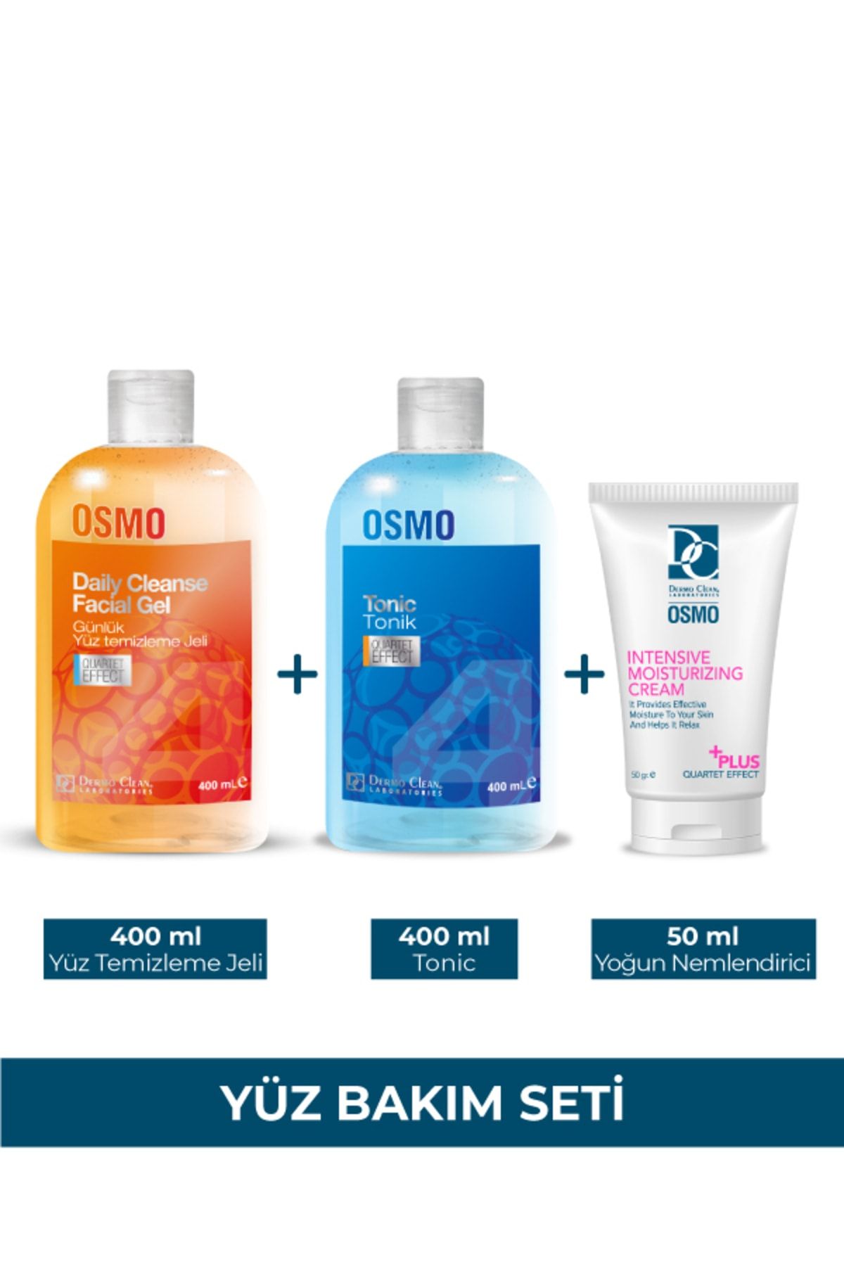 Dermo Clean Osmo Yüz Yıkama Jeli Tonik Yoğun Nemlendirici Yüz Bakım Seti