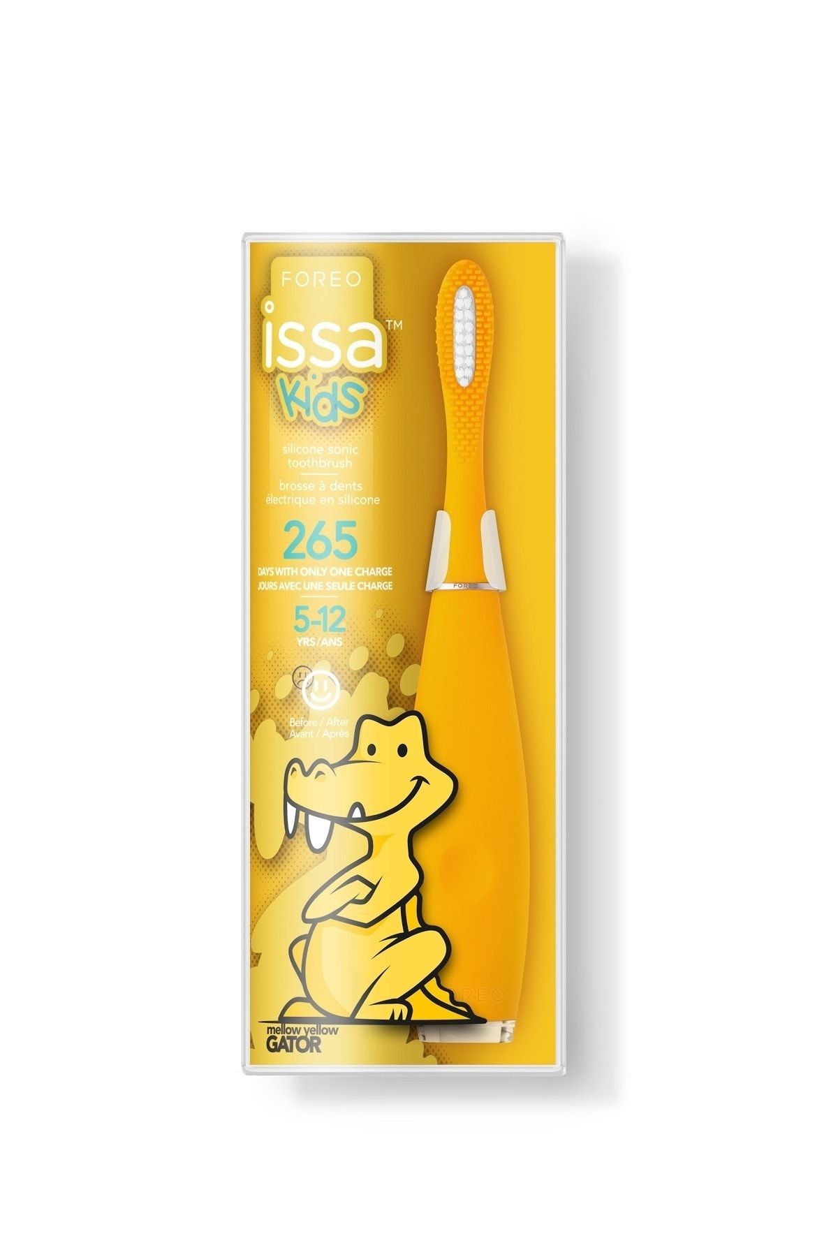 Foreo Issa™ Kids Çocuk Diş Fırçası (5-12 Yaş Için), Mellow Yellow Gator