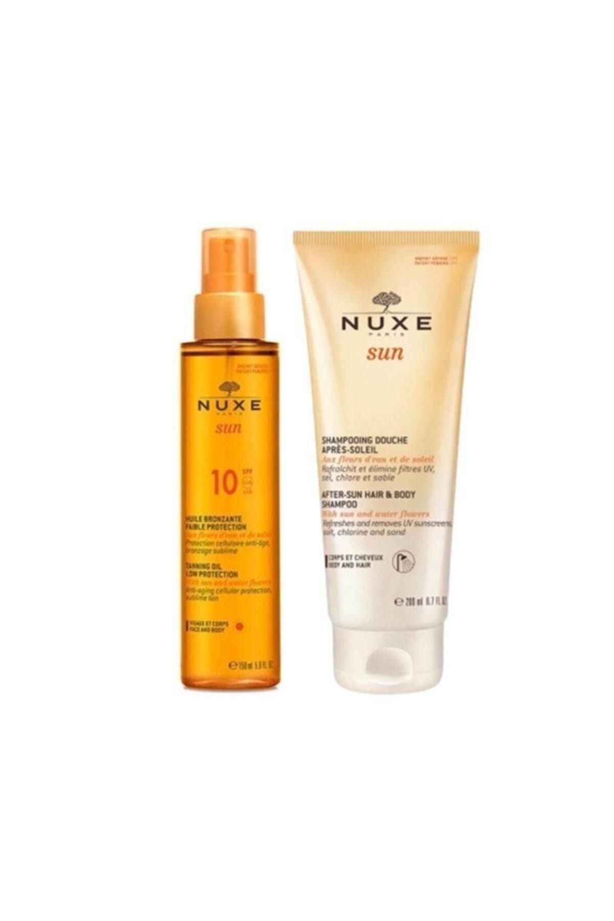 Nuxe Bronzlaştırıcı Yüz Ve Vücut Yağı Spf10 150 Ml + Güneş Sonrası Nemlendirici Saç Ve Vücut Şampuan