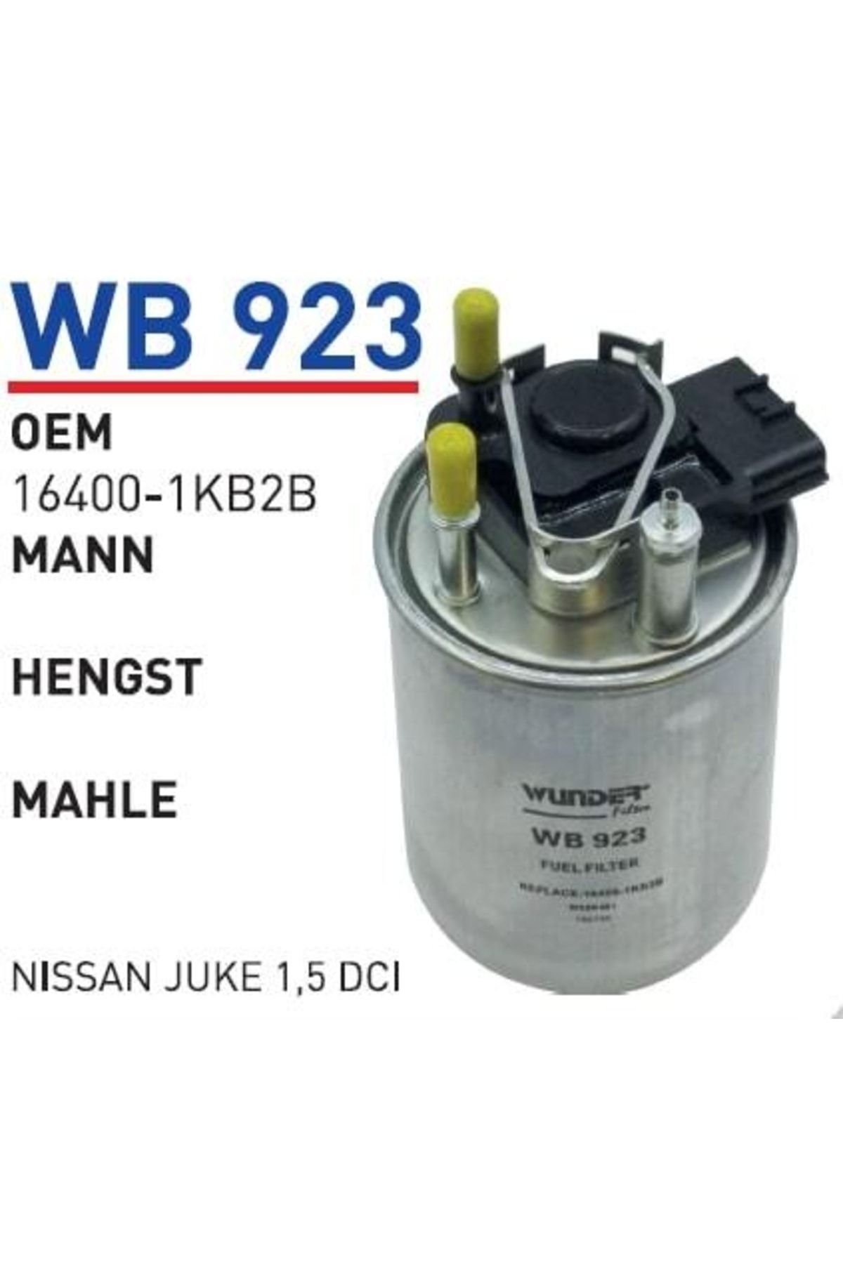 WUNDER Wb923 Mazot Filtresi - Nissan Juke 1,5 Dci