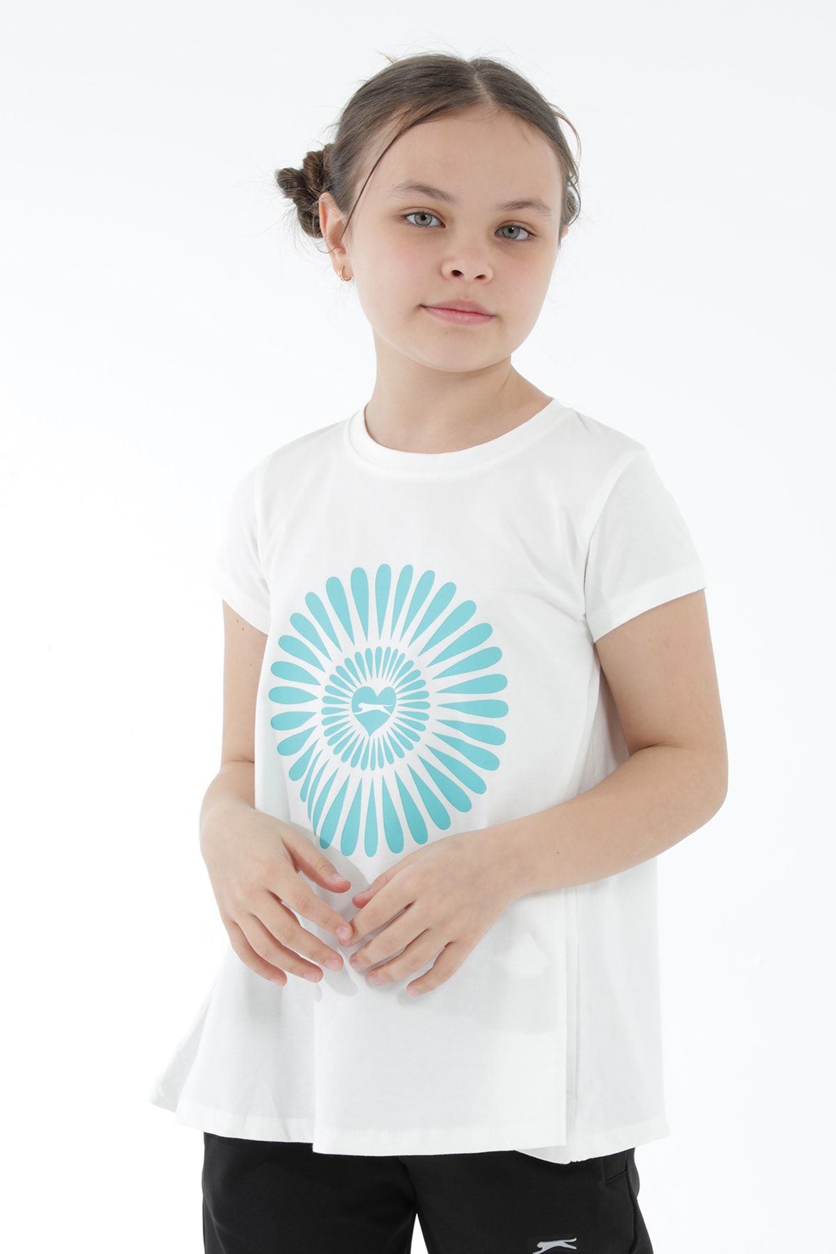 Slazenger Poseıdon Kız Çocuk T-shirt Ekru