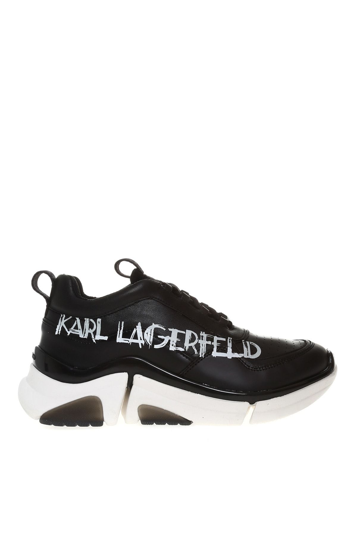 Karl Lagerfeld Venture Art Deco Long Logo Deri Siyah Erkek Sneaker