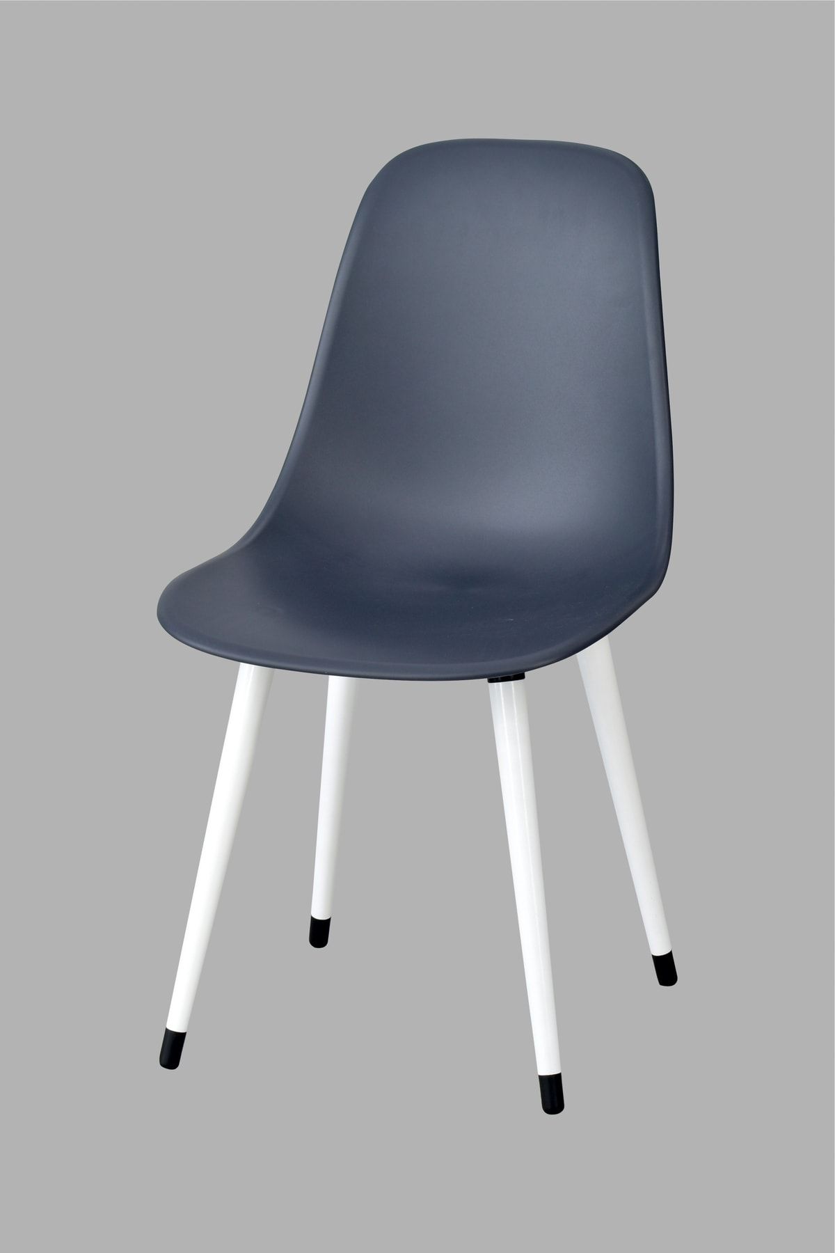 VİLİNZE Eames Beyaz Ahşap Ayak Plastik Füme Sandalye