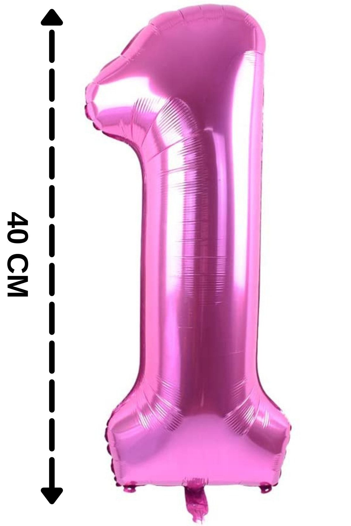 ELGALA Folyo Balon 1 Rakamı Helyum Balon 40 Cm Fuşya Renk