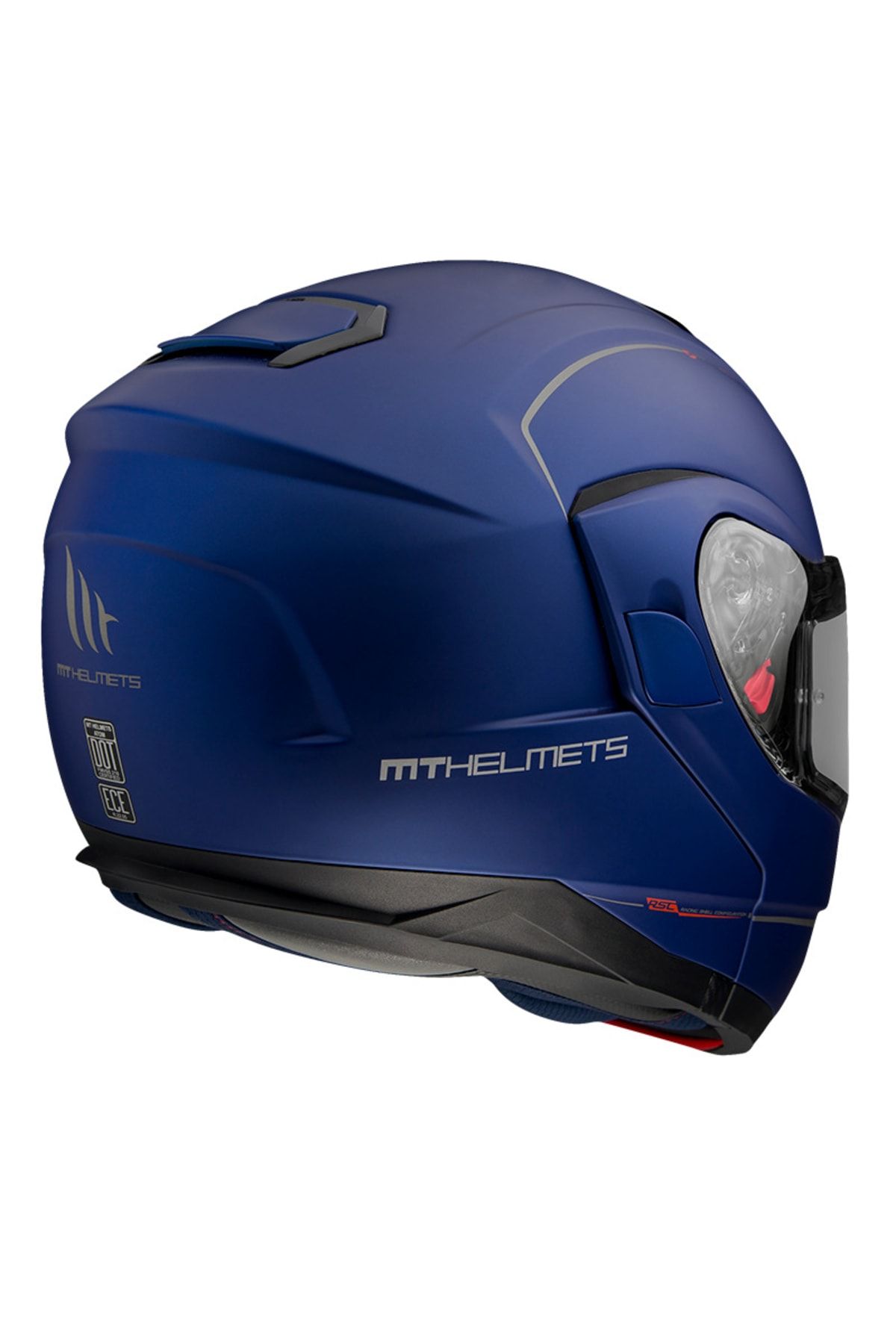 MT Kask Atom Çene Açılır Mat Mavi Kask