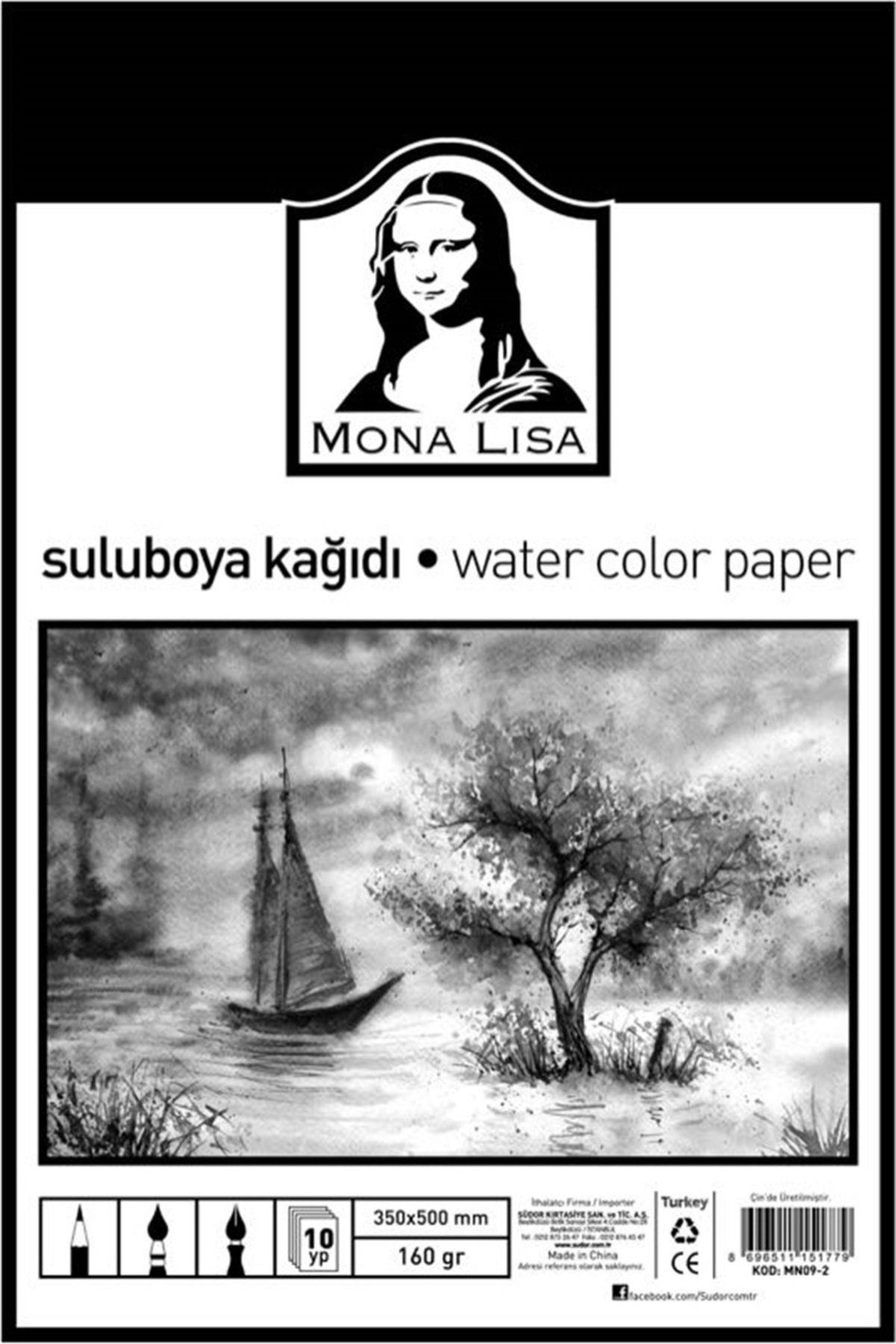 Monalisa Südor Sulu Boya Kağıdı (35*50 CM) )160 gram 10 Yaprak