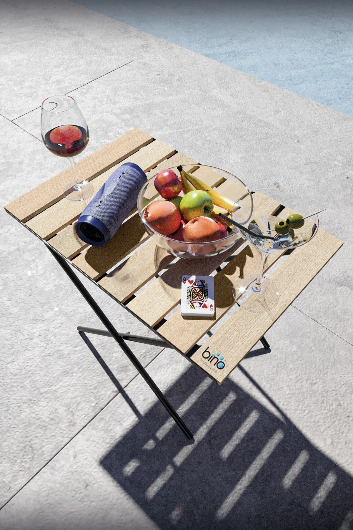 Bino Mutfak Masası Katlanır Masa Yükseklik Ayarlı Ahşap Kamp Masası Piknik Masası Balkon Masası
