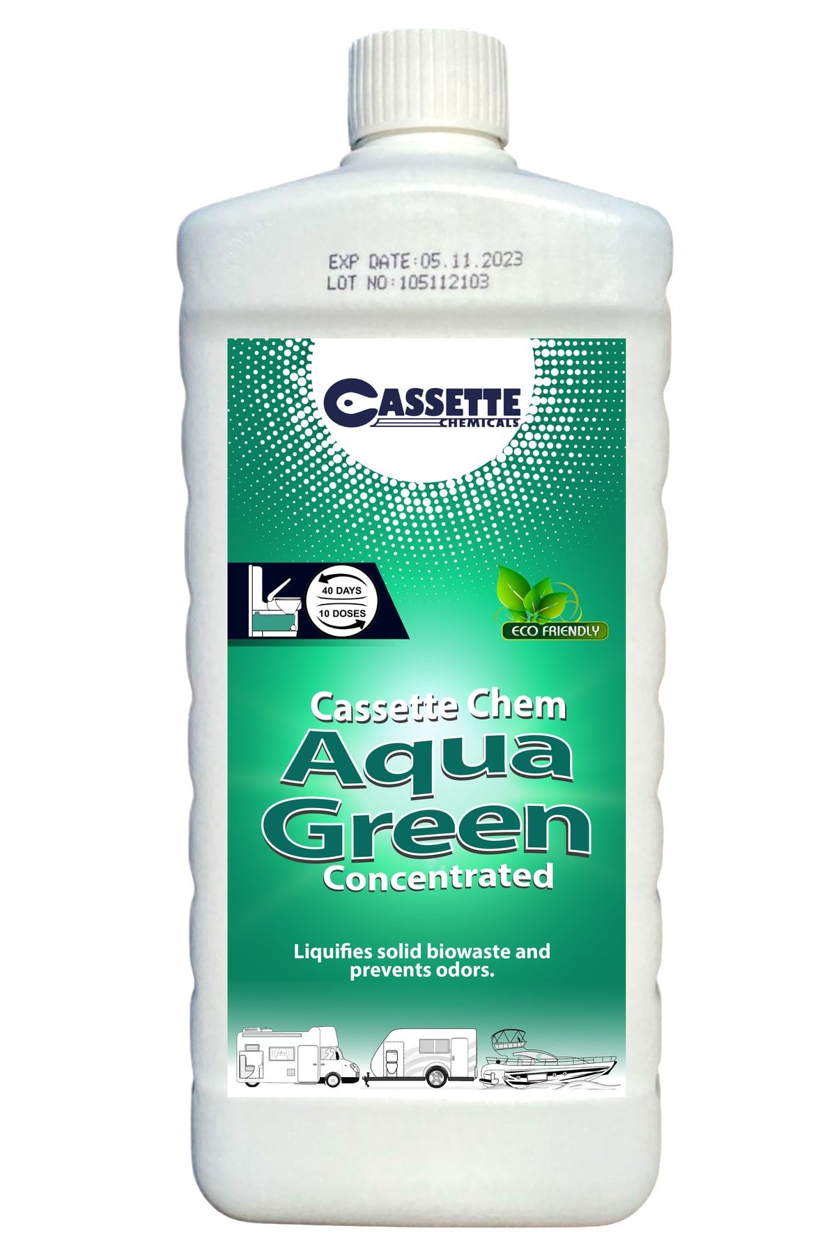 CASSETTE CHEMICALS Karavan Tekne Tuvalet Kimyasalı Aqua Green Portatif ve Kasetli Tuvalet Atık Parçalayıcı