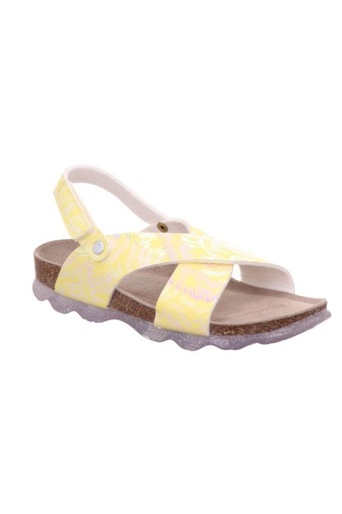 Superfit Cırtlı, Çapraz Bantlı Sandalet (medium/orta), Sarı Gümüş Desenli