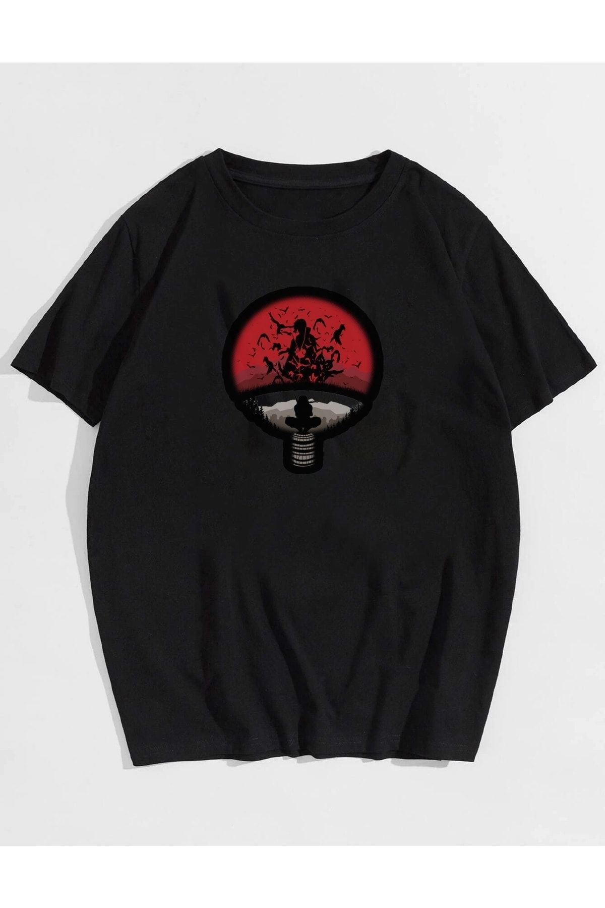 Deocept Unisex Naruto Samurai Itachi Baskılı Oversize T-shirt