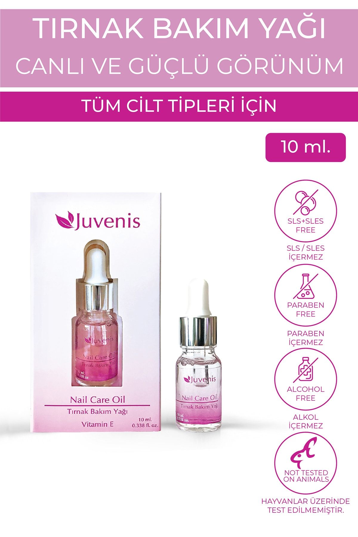 Juvenis E Vitamini Içeren Güçlendirici Ve Nemlendirici Spa Etkili Tırnak Bakım Yağı 10ml