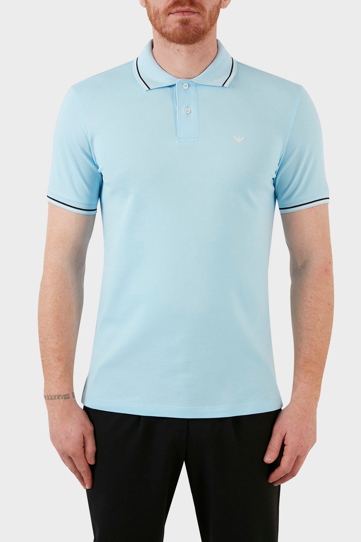 Emporio Armani Pamuklu Slim Fit Düğmeli Polo T Shirt Erkek Polo 8n1fb3 1jptz 0781