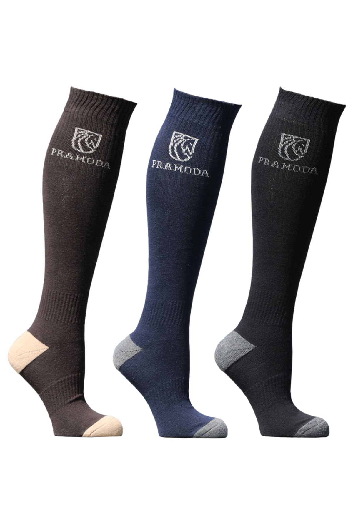 Pramoda Binici Çorabı 3'lü Paket (kahverengi-siyah-lacivert)