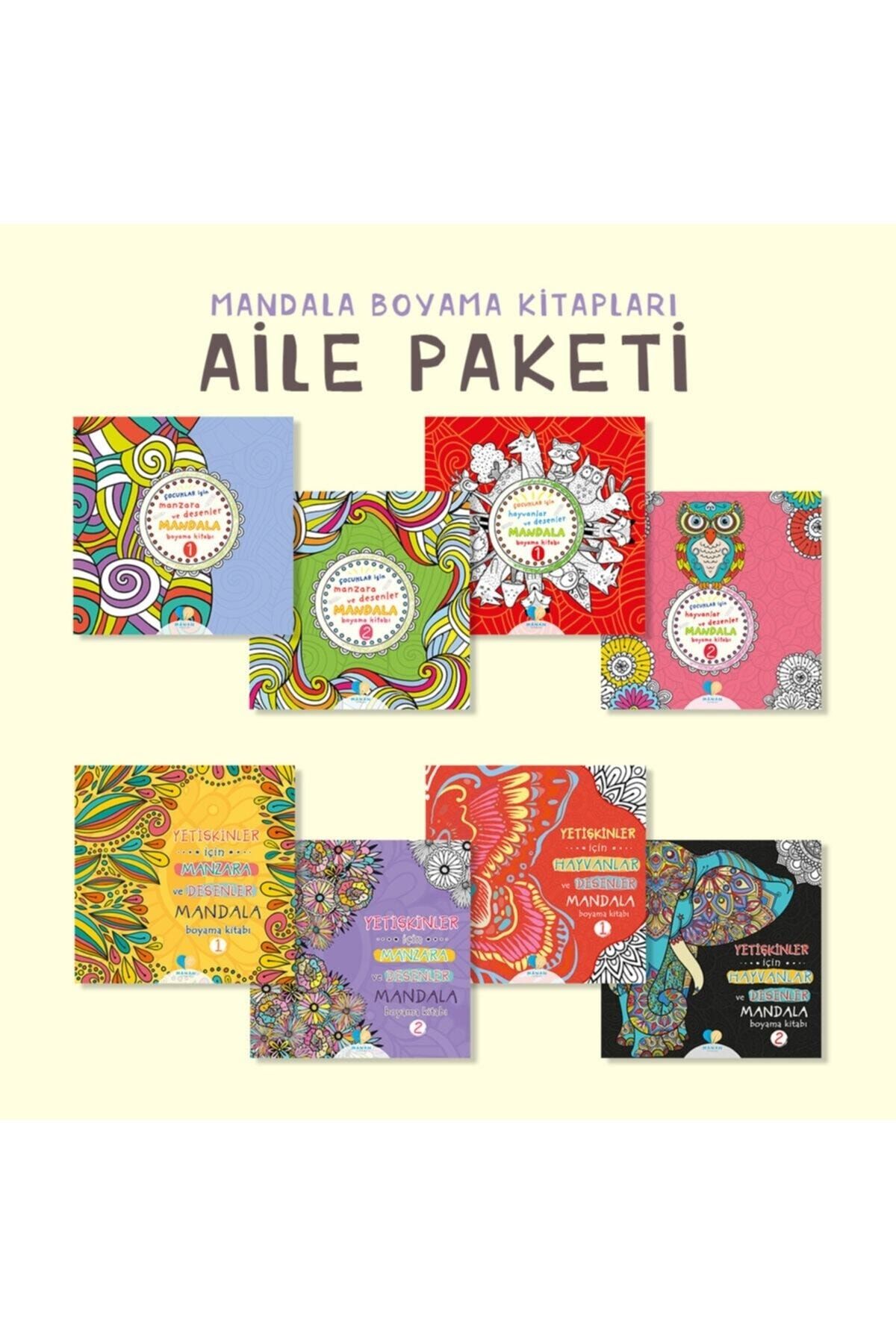 Mor Elma Yayıncılık Mandala Boyama Kitapları Aile Paketi 8 Adet