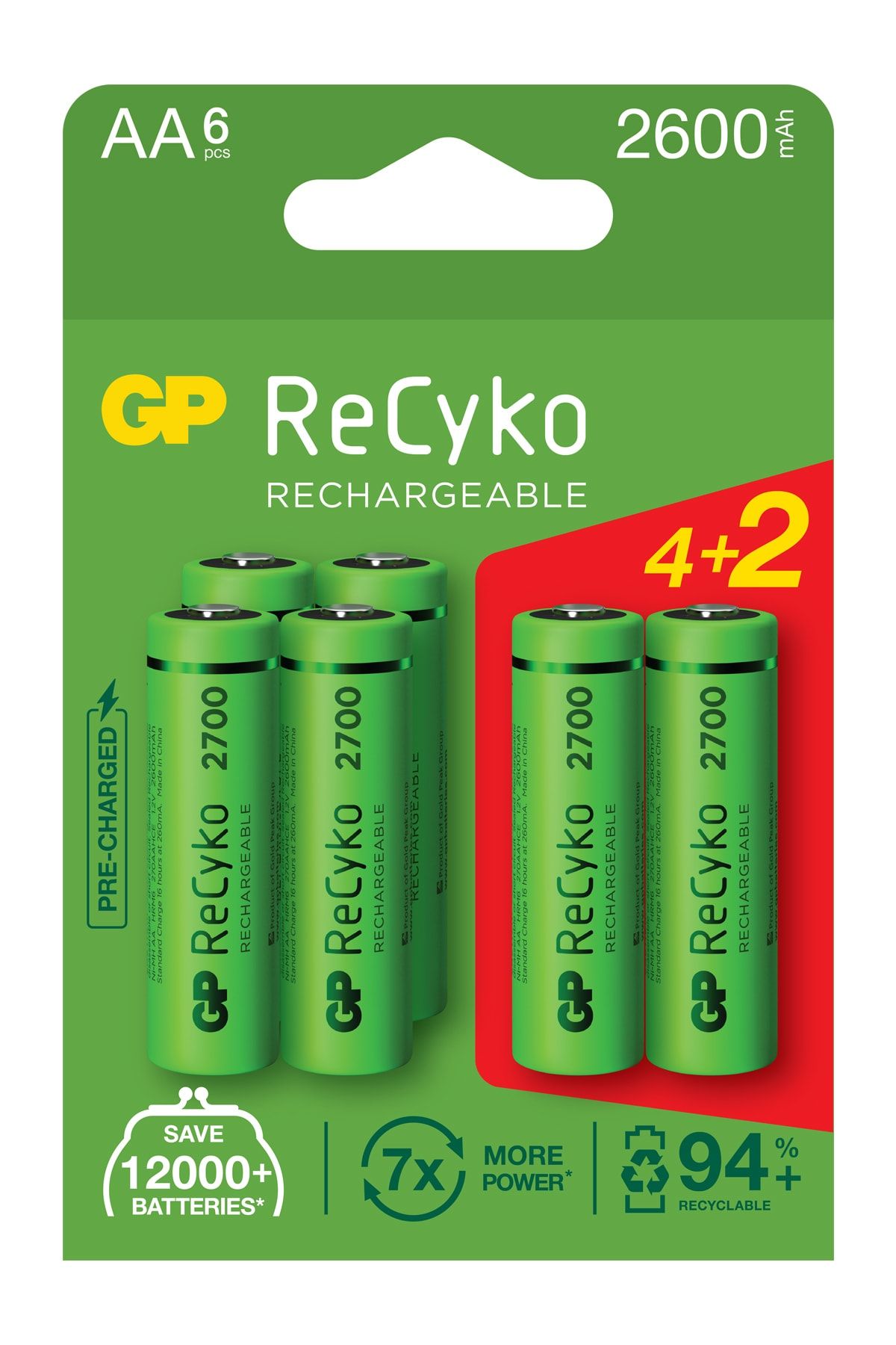GP Batteries Gp Recyko 2700 Aa Ni-mh Şarj Edilebilir Kalem Pil 4 2'li ...
