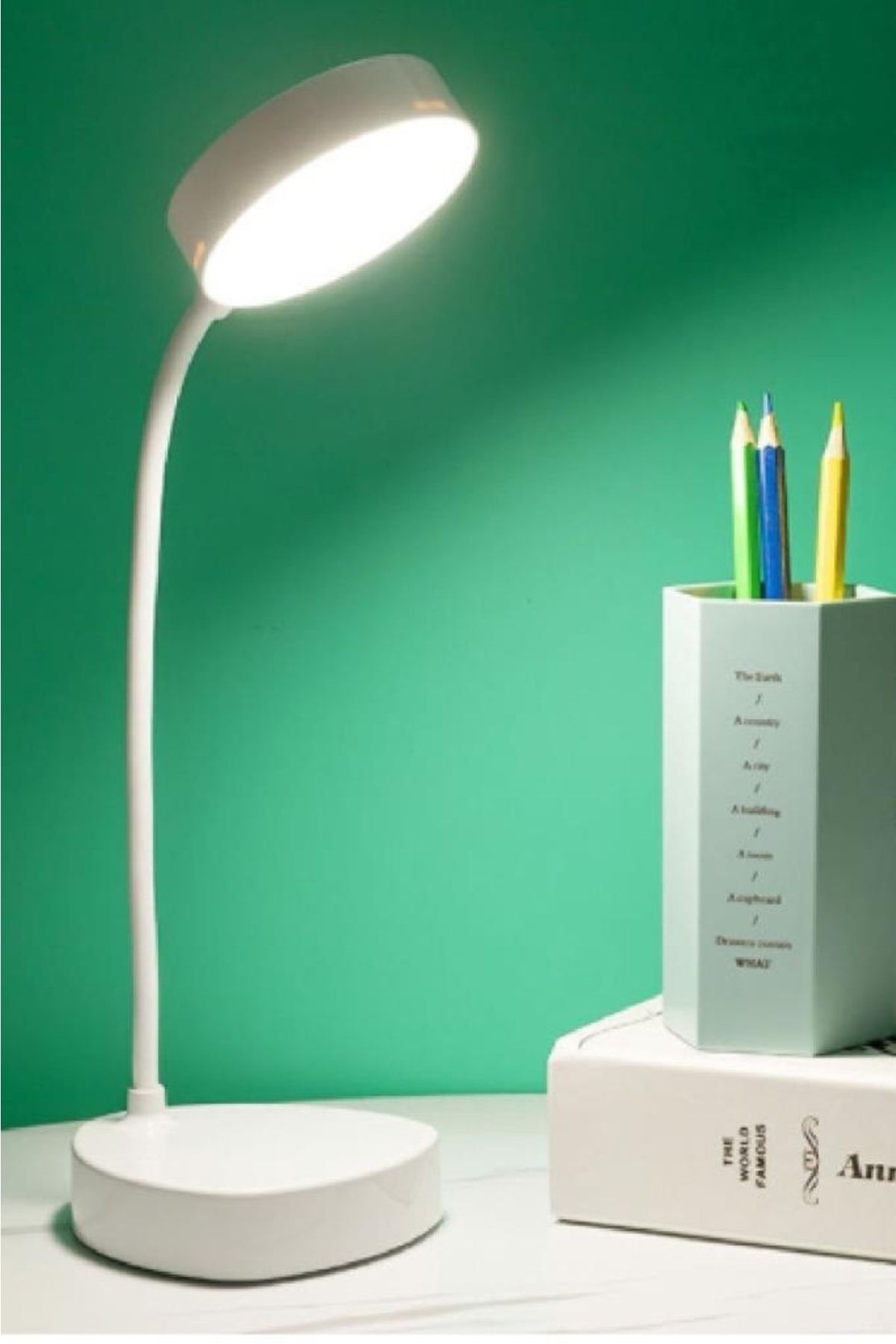Neiçin Çalışma Masası Için Dokunmatik Şarjlı 3 Renk 20 Led Işıklı Ayarlanır Lamba