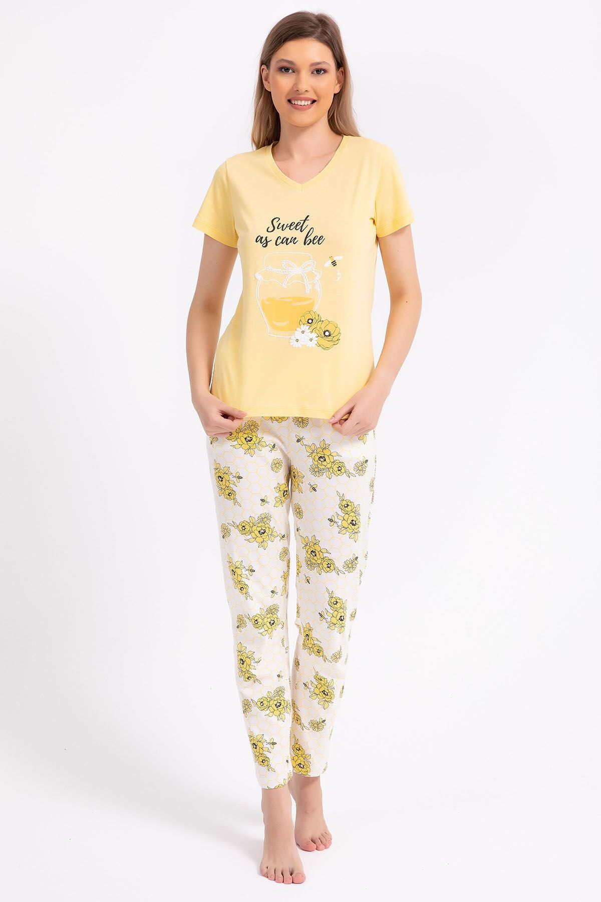 Rolypoly Rolypoly Sweet As Can Bee Açık Sarı Kadın Pijama Takımı