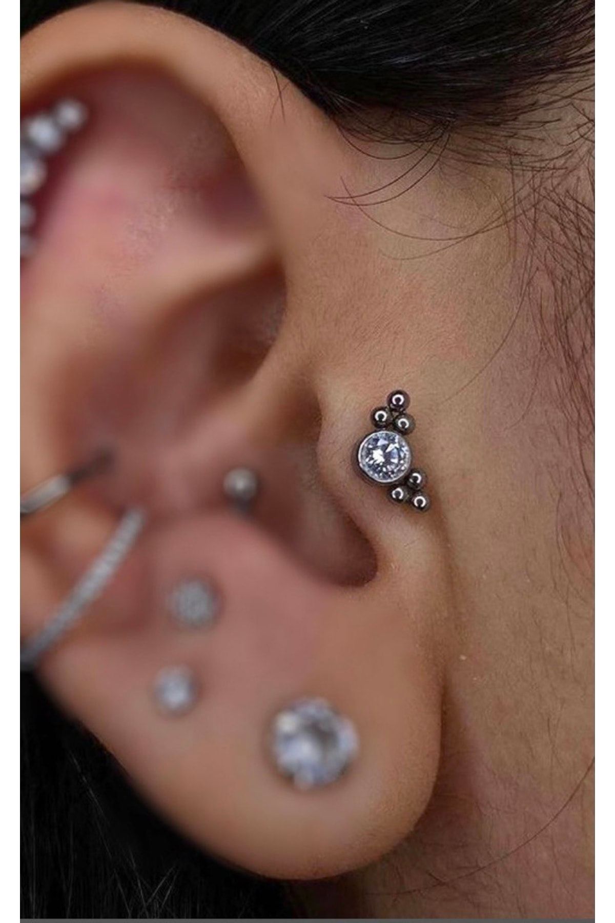 Cerrahi Çelik Düz Bar Tragus Helix Conch Kıkırdak Piercingi