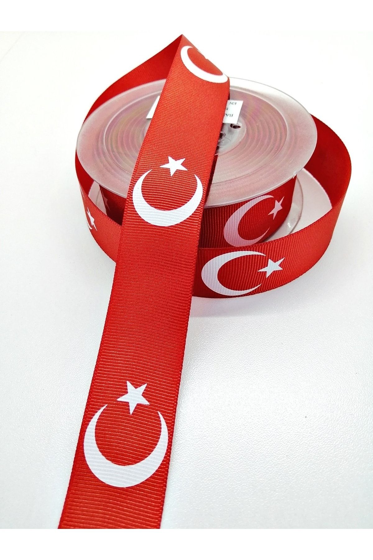 Hobigram Kırmızı Türk Bayraklı Grogren Kurdele 3 Cm 2 Metre