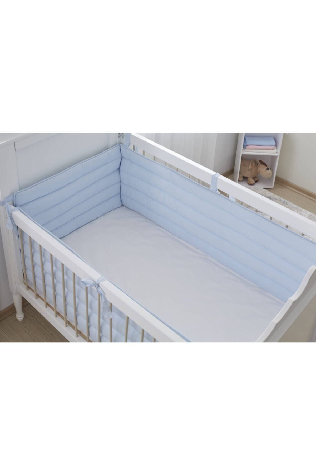 Aybi Baby Beşik Kenar Koruyucu Set 3 Parça - Mavi - 60x120 Cm