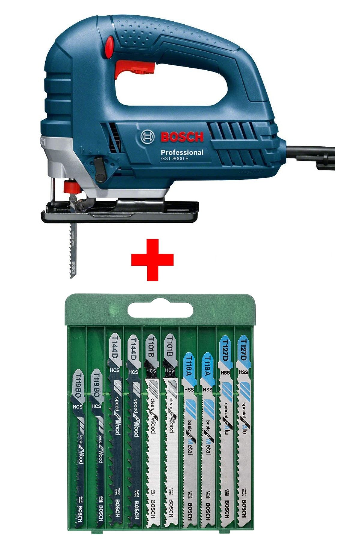 Bosch Professional Gst 8000 E Dekupaj Testere Dekopaj + 10 Parça Metal Ahşap Karışık Testere Bıçağı