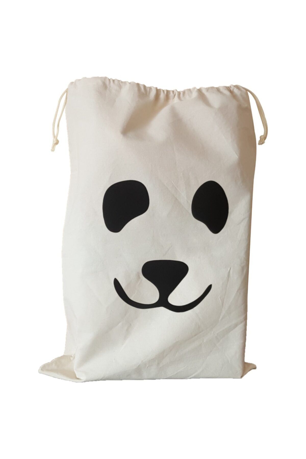 BugyBagy - 50x70cm Ebadında Panda Figürlü Kanvas Oyuncak Ve Çamaşır Saklama Torbası