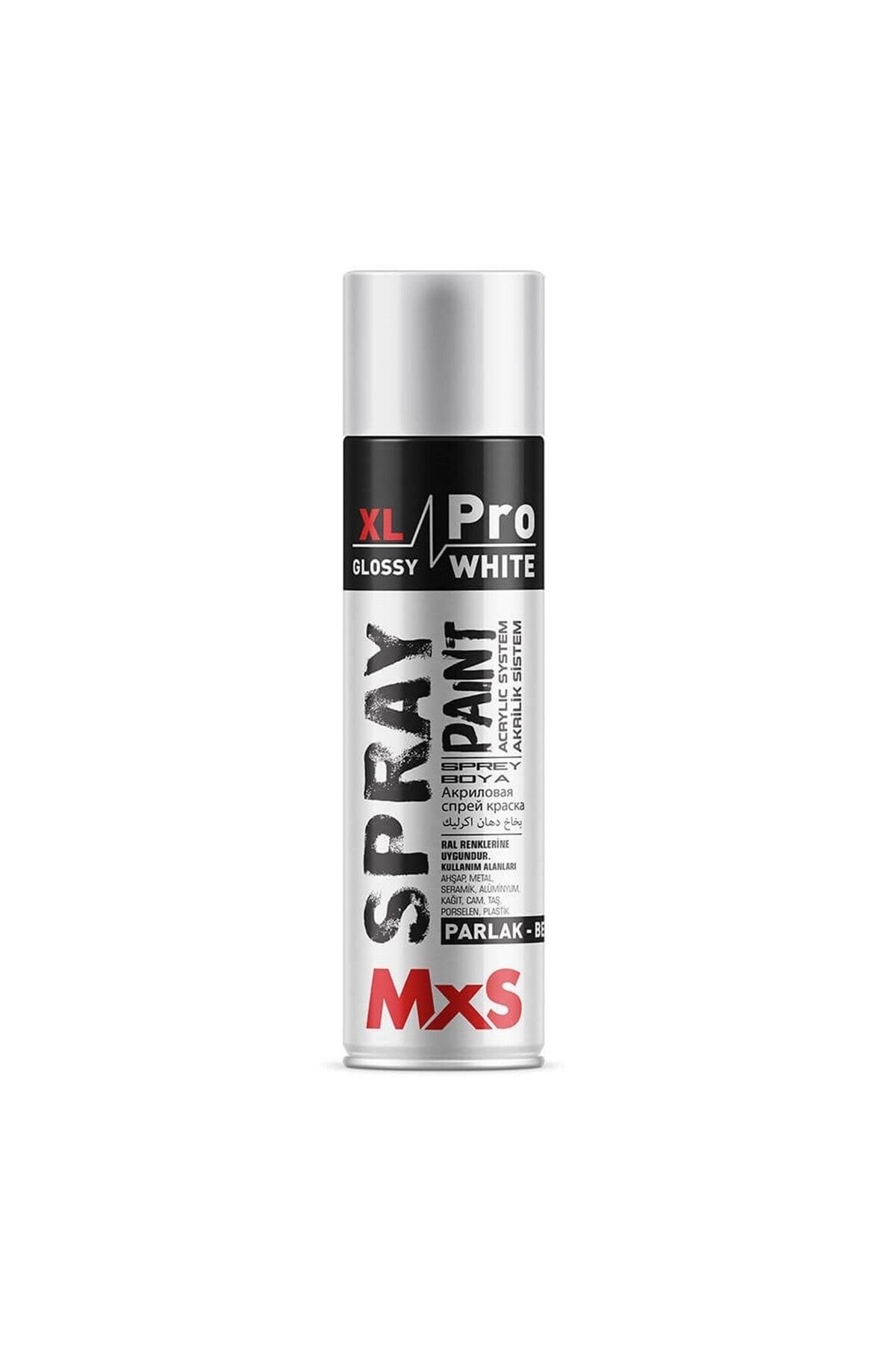 MxS Xl Pro Akrilik Sprey Boya Parlak Beyaz 500 Ml Ral 9010