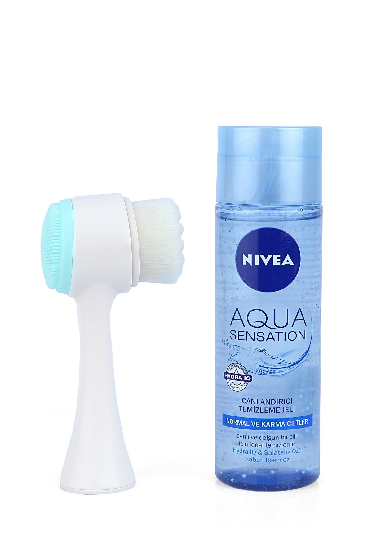 NIVEA Aqua Sensation Yüz Temizleme Jeli 200 ml + Yüz Temizleme Fırçası