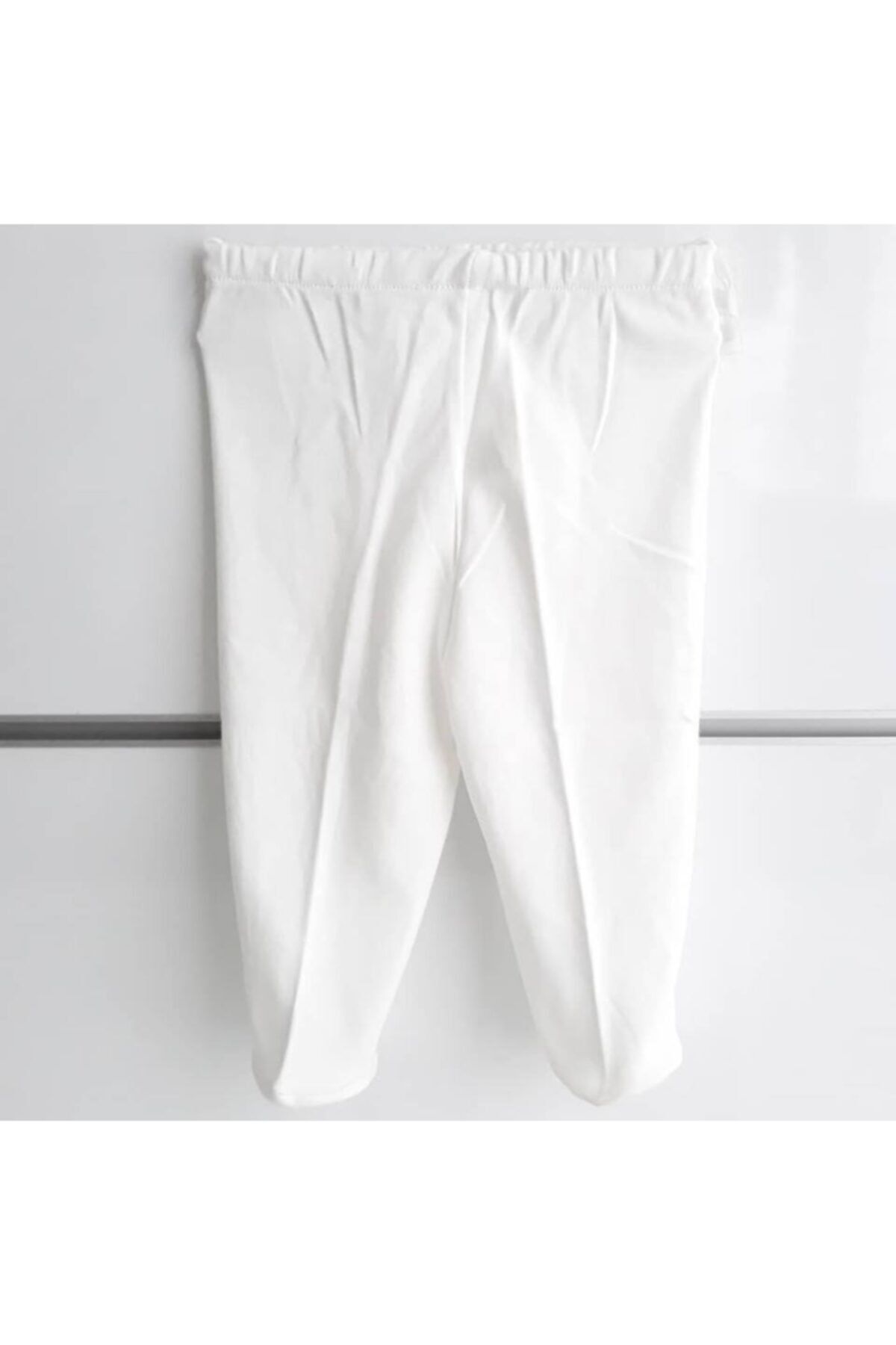 bebegen Unisex Bebek Beyaz Patikli Penye Pantolon
