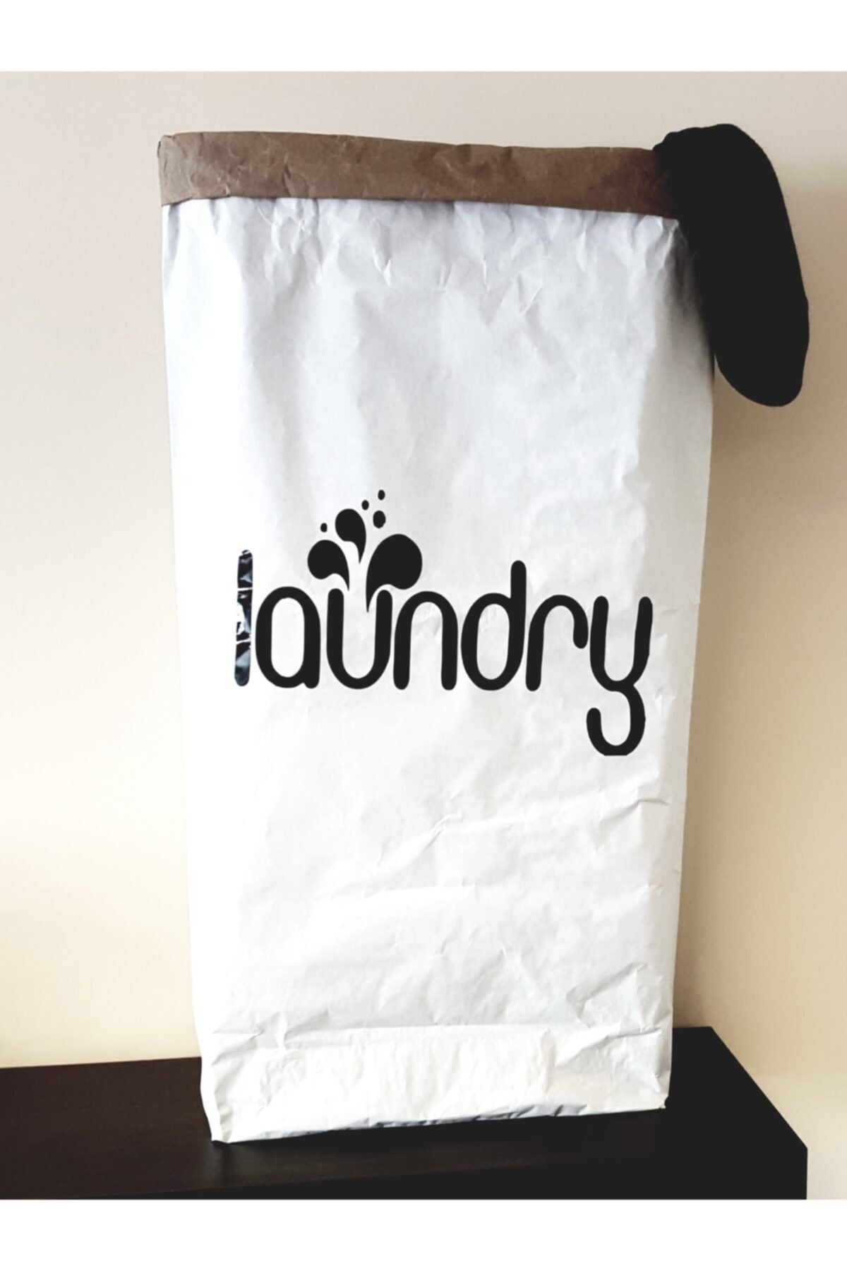 BugyBagy Laundry Paperbag Dekoratif Çamaşır ve Oyuncak Sepeti Saklama Kutusu Oda Aksesuarı