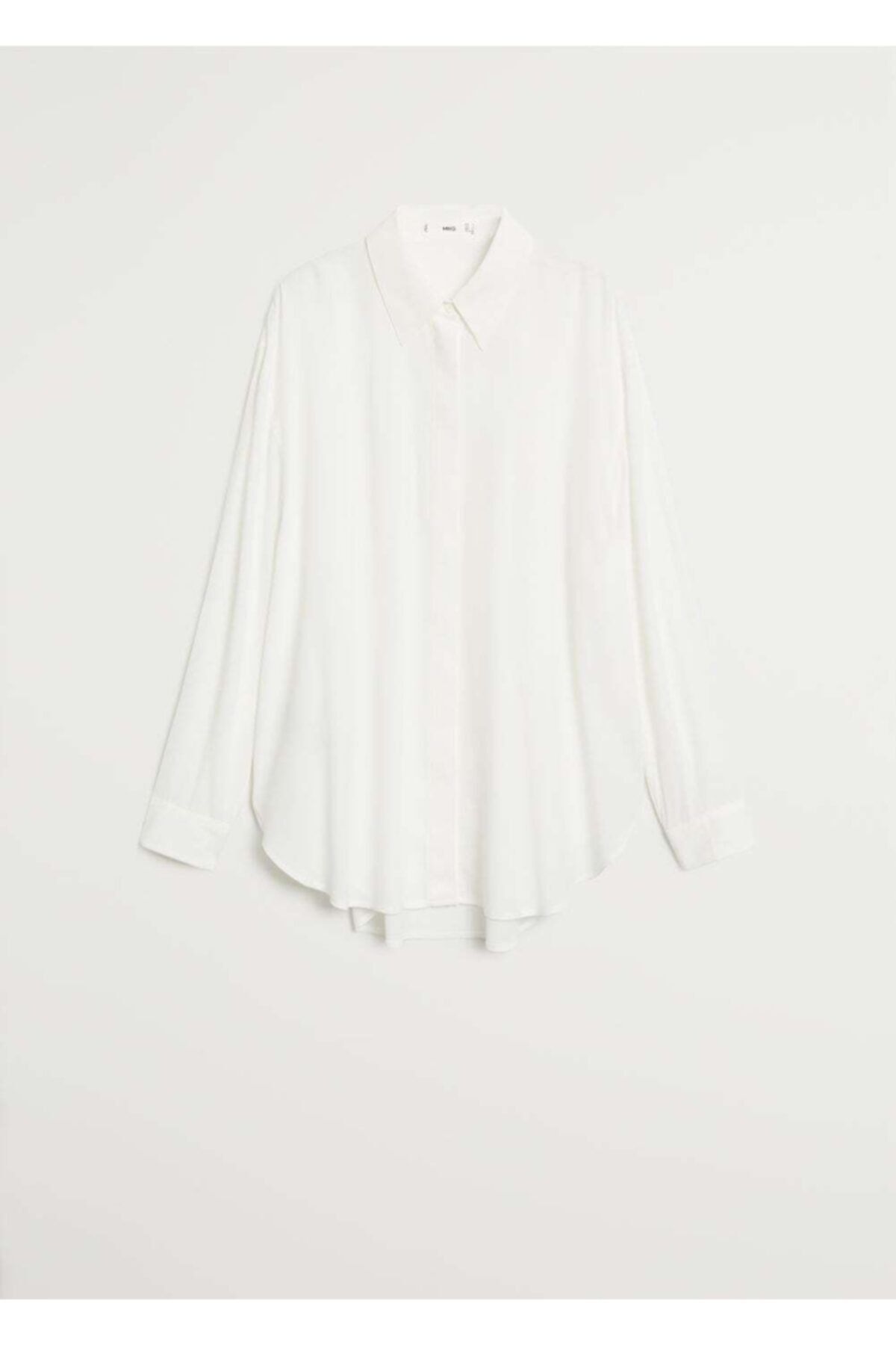 MANGO Kadın Kırık Beyaz Geniş Kesim Dokuma Gömlek 77052508