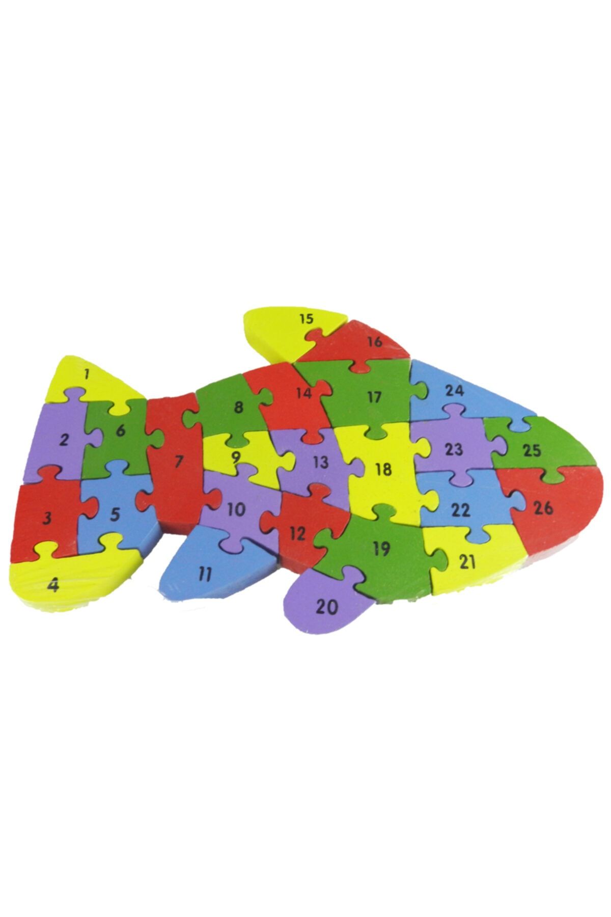 Ahi Balık Figürlü Rakamlı Eğitici 15 Mm Kalın Ahşap 3d Puzzle Yapboz