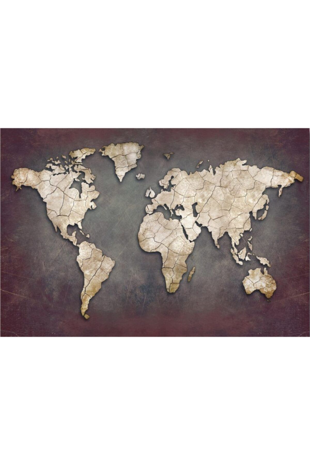 iyi fikir Dünya Haritası Dekoratif Kanvas Tablo