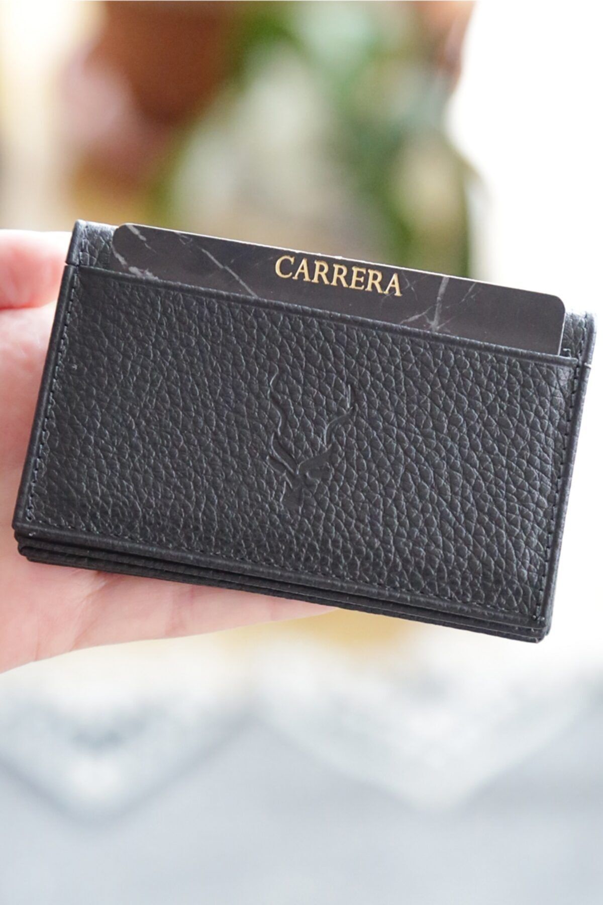 Carrera Scala Siyah Flother Deri Kredi Kartlık